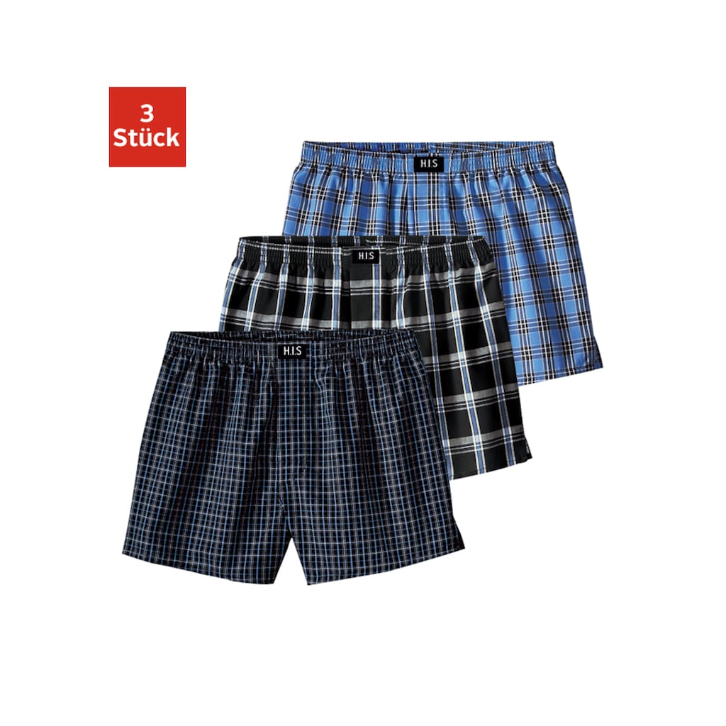 H.I.S Boxershorts, (Packung, 3 St.), für Jungen in verschiedenen coolen Karos