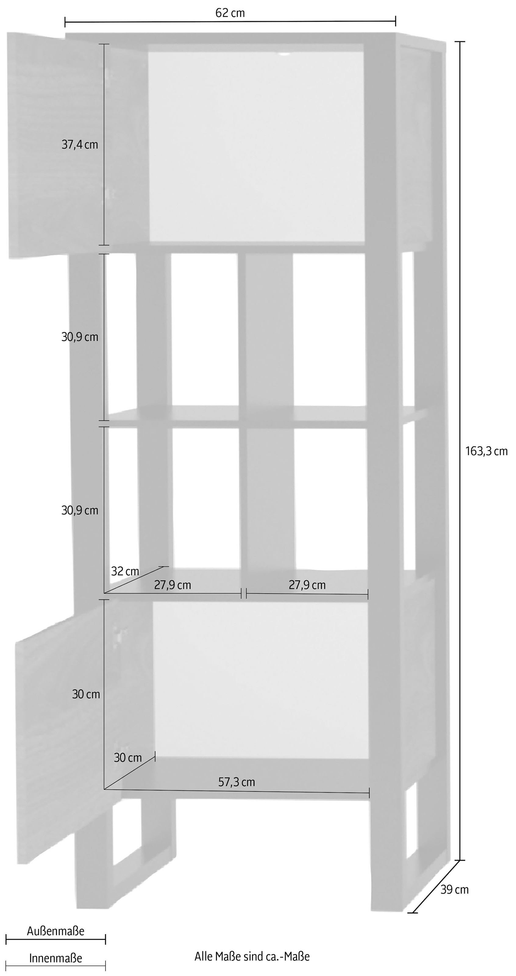 INOSIGN Stauraumvitrine »NORDI«, Höhe BAUR cm | kaufen 163,3 ca