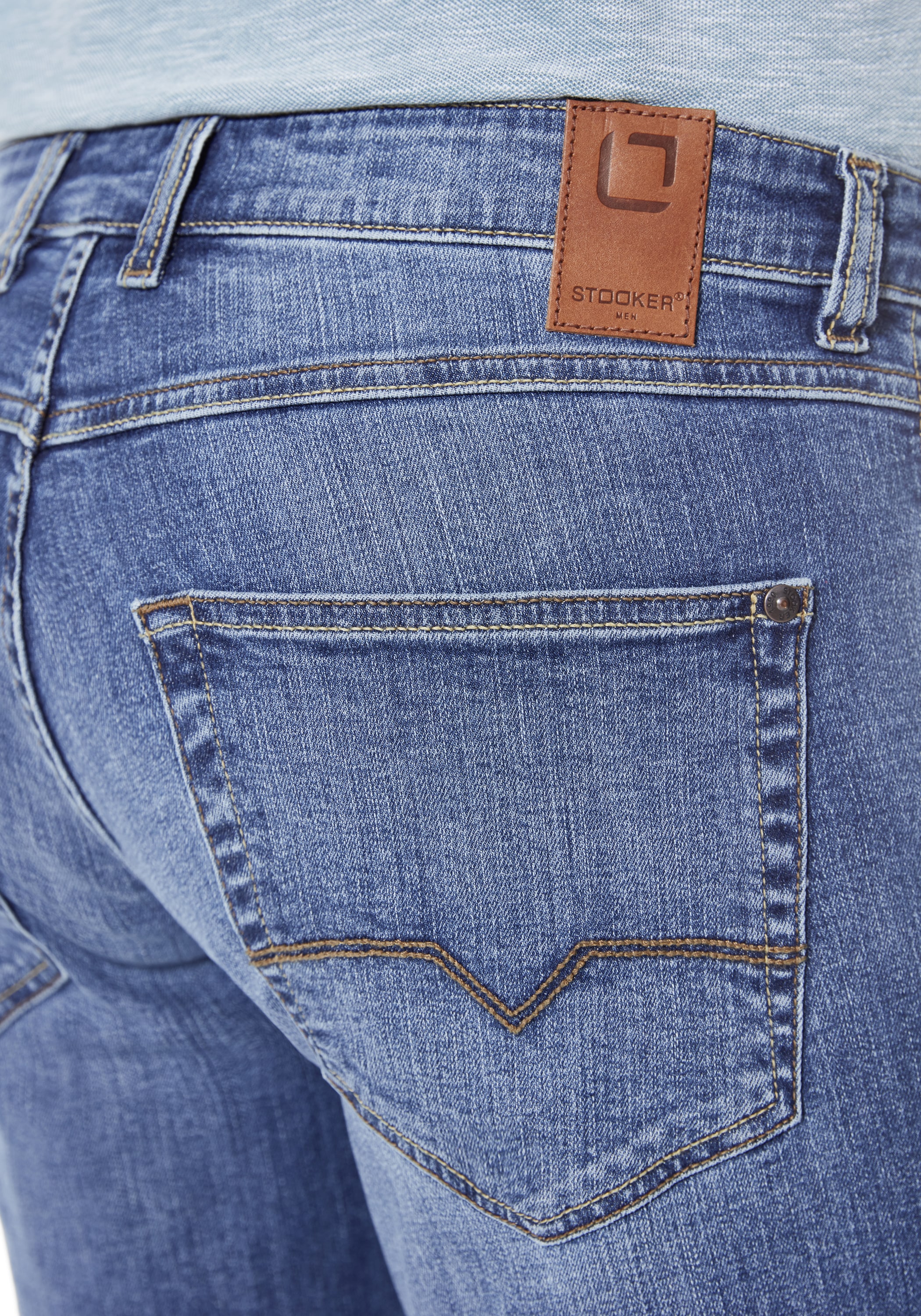 Stooker Men Bermudas »5-Pkt Style Summer Denim Bermudas«, Sommer Straight Fit Casual Stretchdenim für Herren
