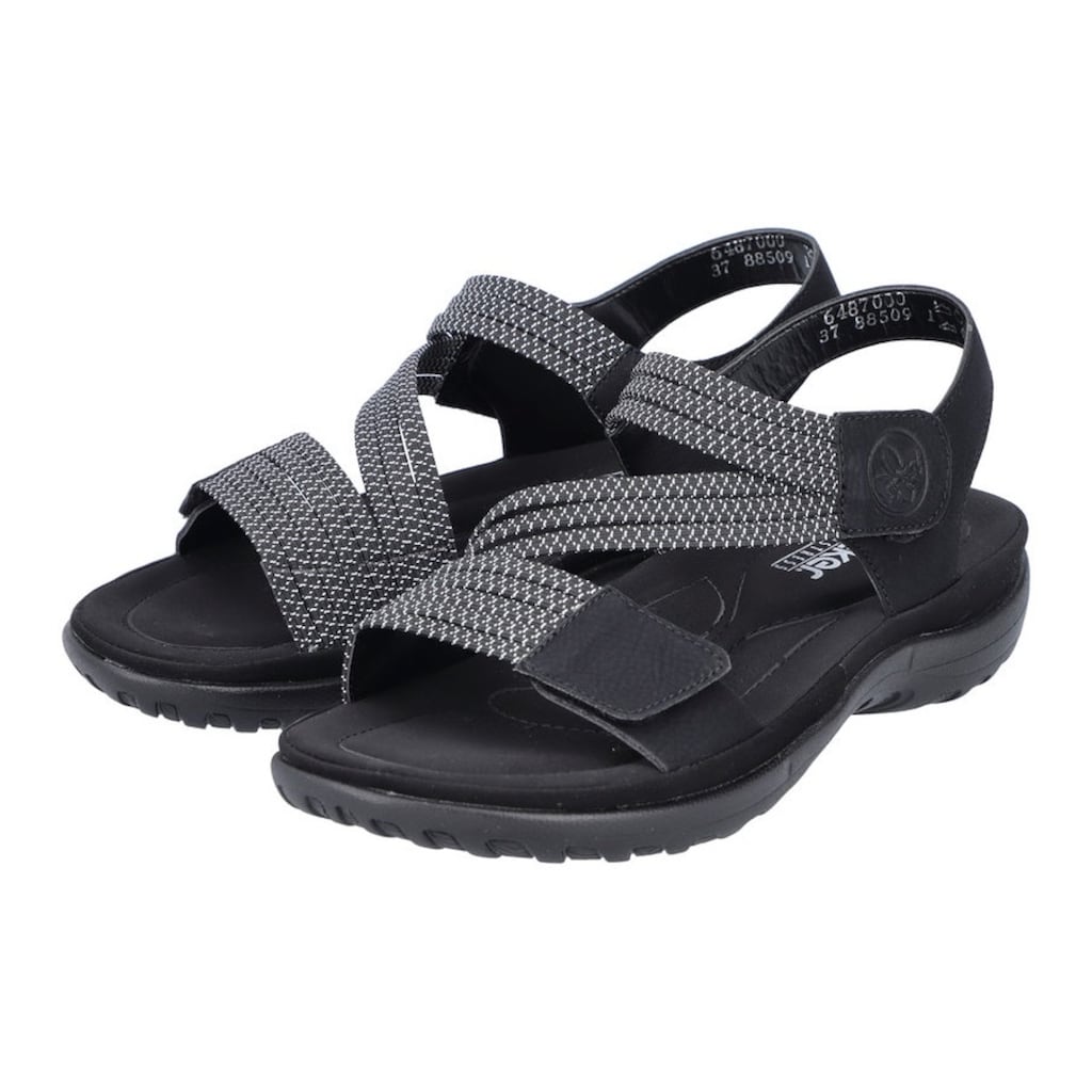 Rieker Riemchensandale, Sommerschuh, Sandalette, Keilabsatz, mit Gummizügen