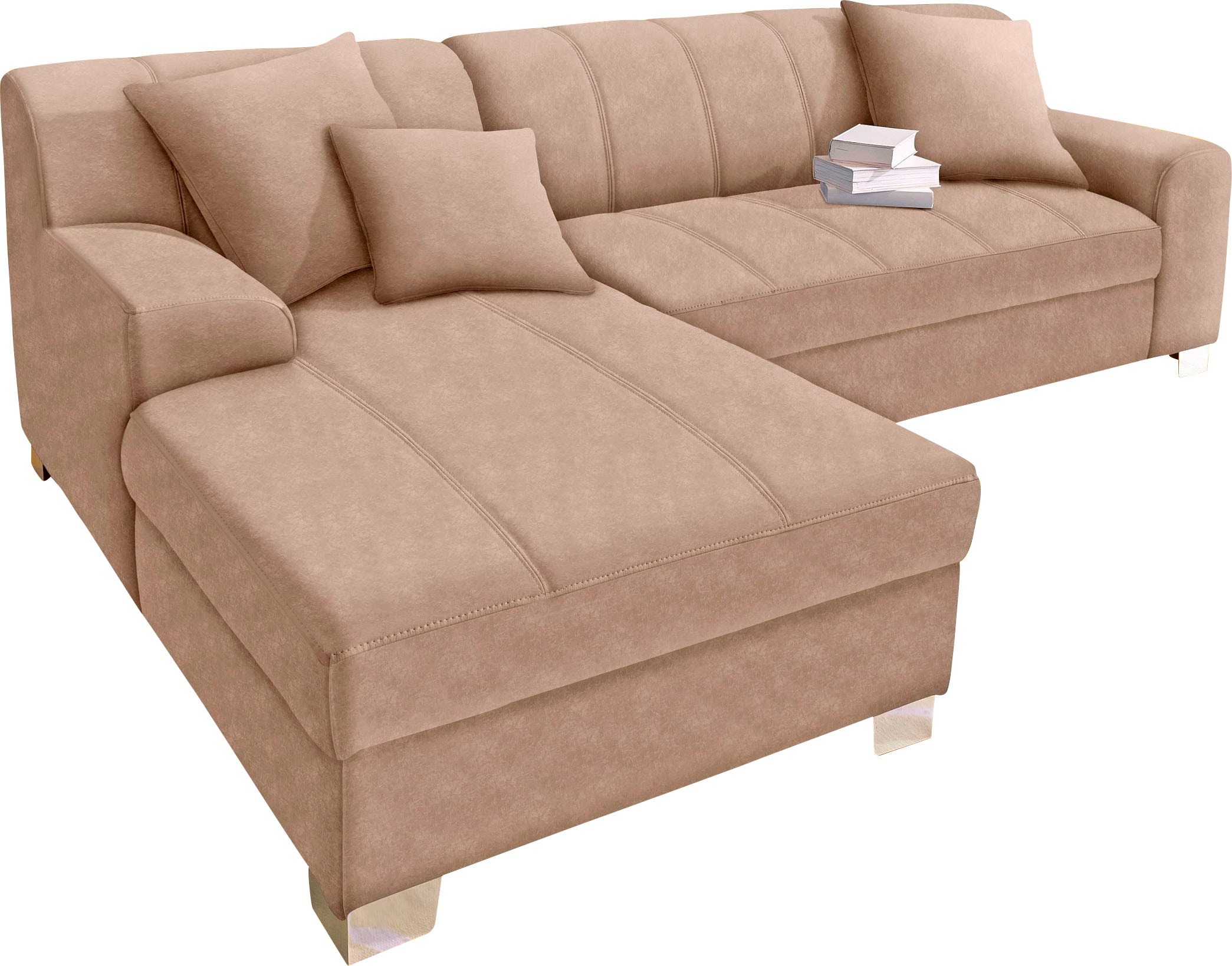 DOMO collection Ecksofa "Turah incl. Zierkissen, moderne Steppung, auch in günstig online kaufen