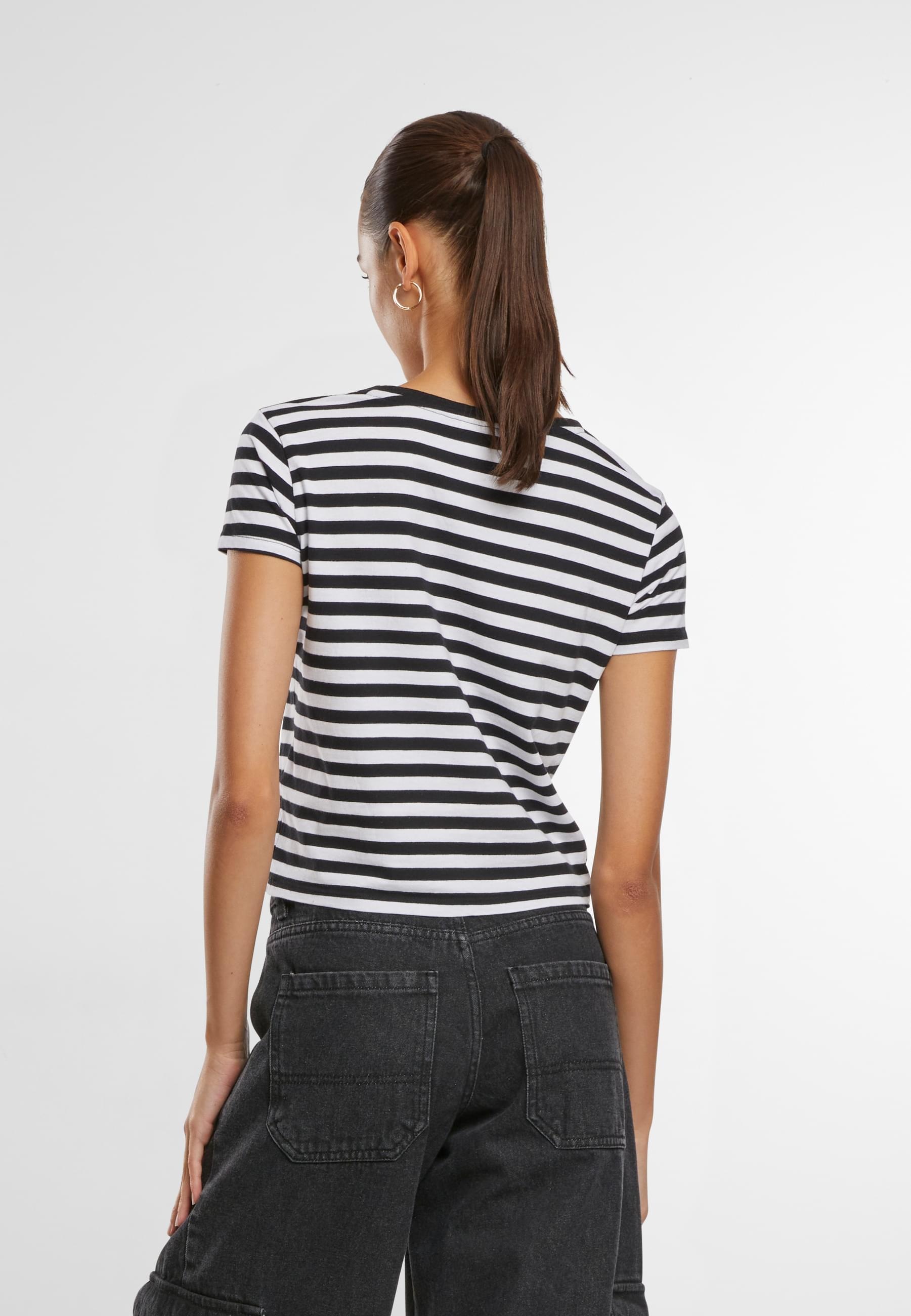 URBAN CLASSICS T-Shirt »Urban Classics Damen Ladies Short Striped Tee«, (1 tlg.)