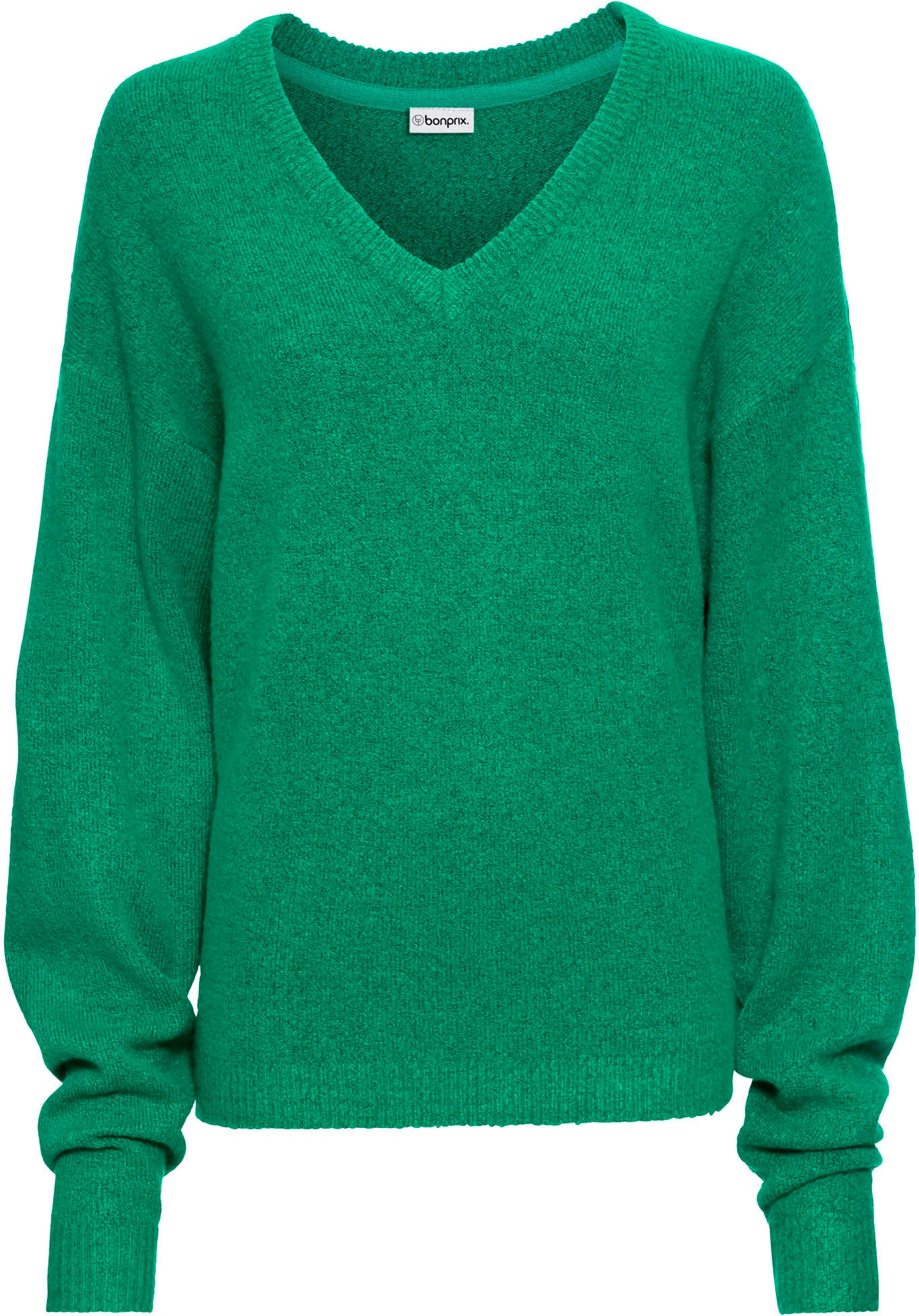 bonprix Strickpullover »Oversize-Strick-Pullover« aus weichem Material, mit V-Ausschnitt, Oversize-Passform