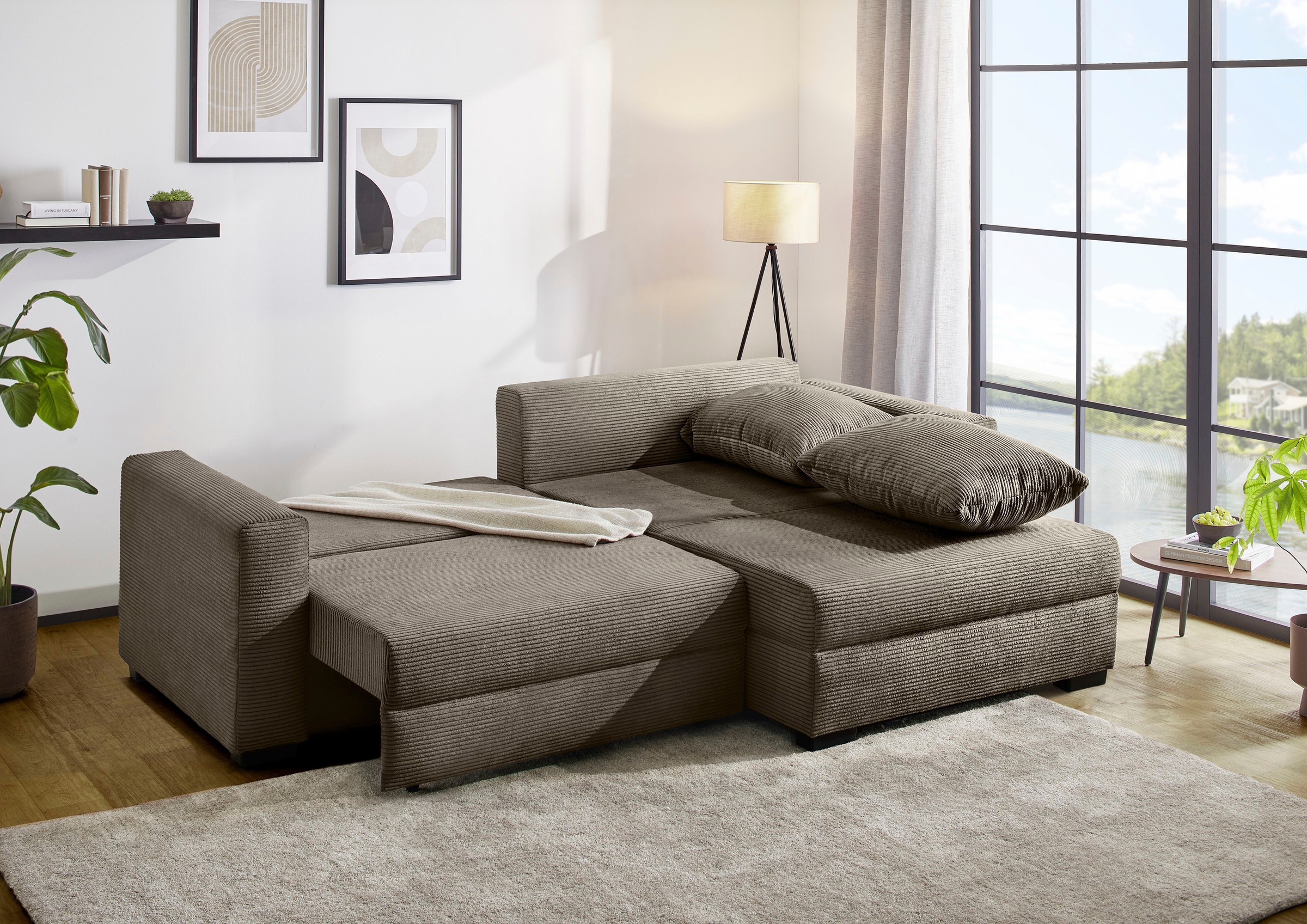 Jockenhöfer Gruppe Ecksofa "Saalbach, L-Form, Breite 261cm", inkl. Bettfunk günstig online kaufen