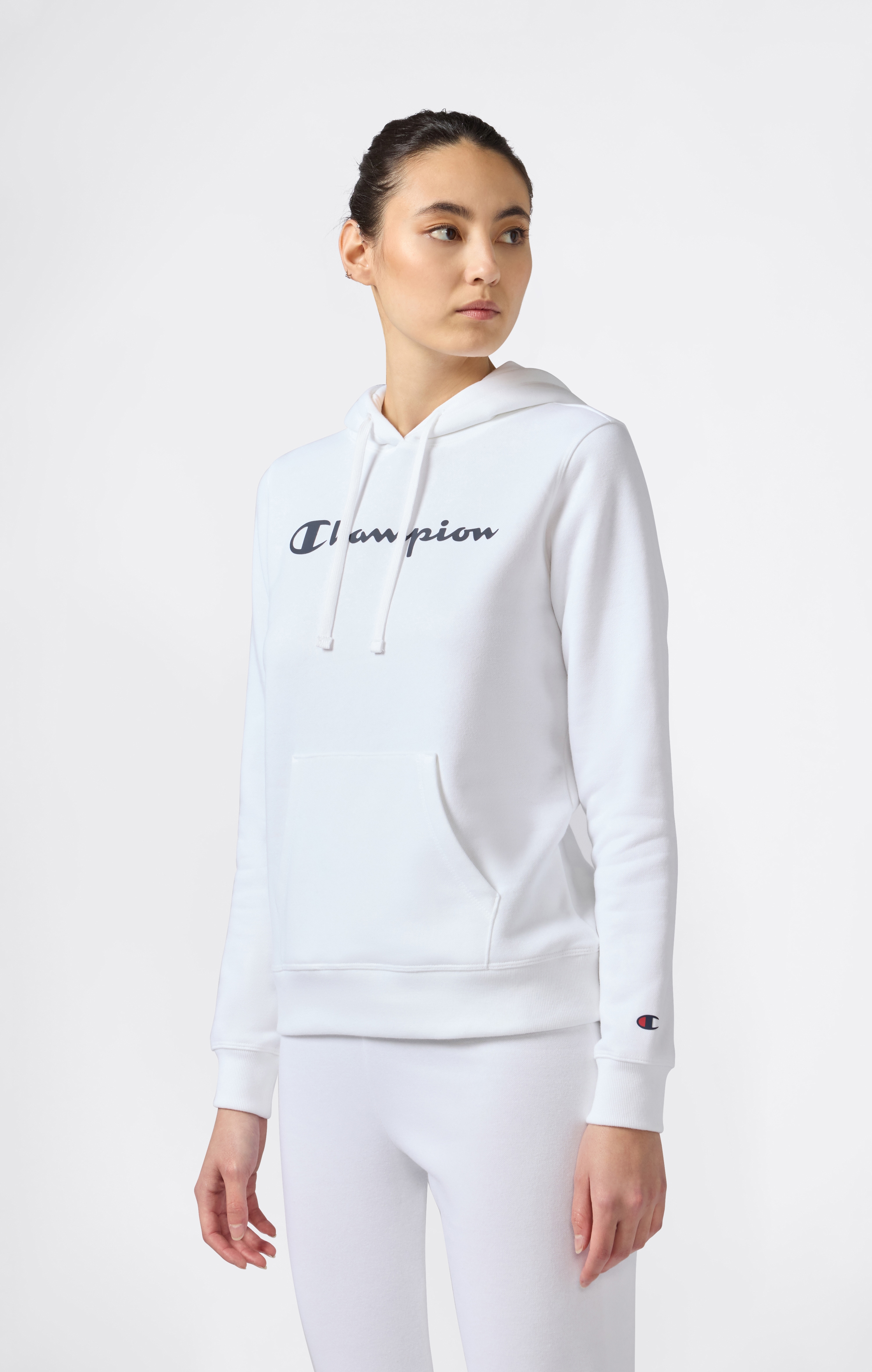Champion Kapuzensweatshirt, mit Rundhalsausschnitt, Langarm, aus Baumwolle und Polyester