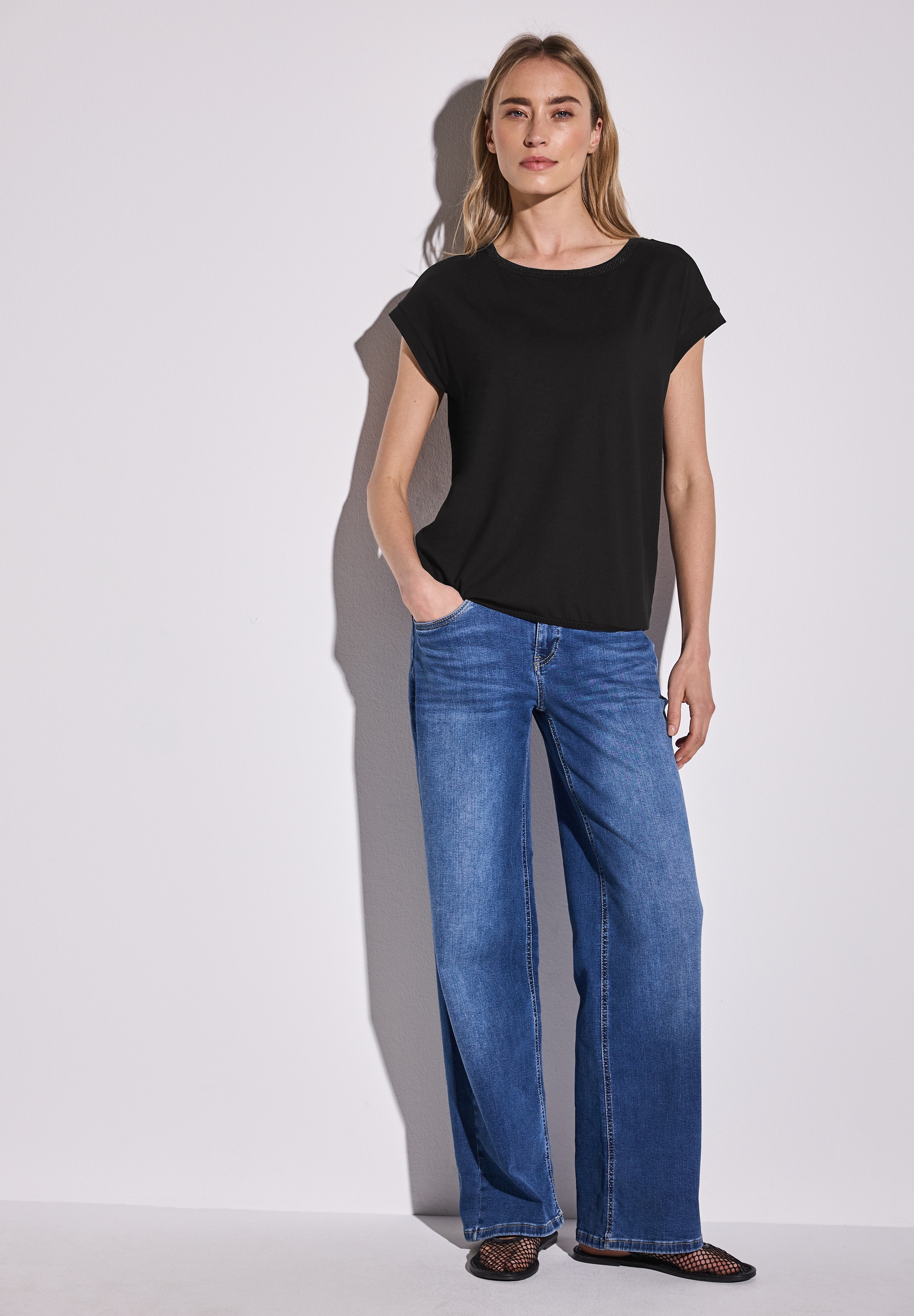 STREET ONE T-Shirt, mit U-Boot-Ausschnitt