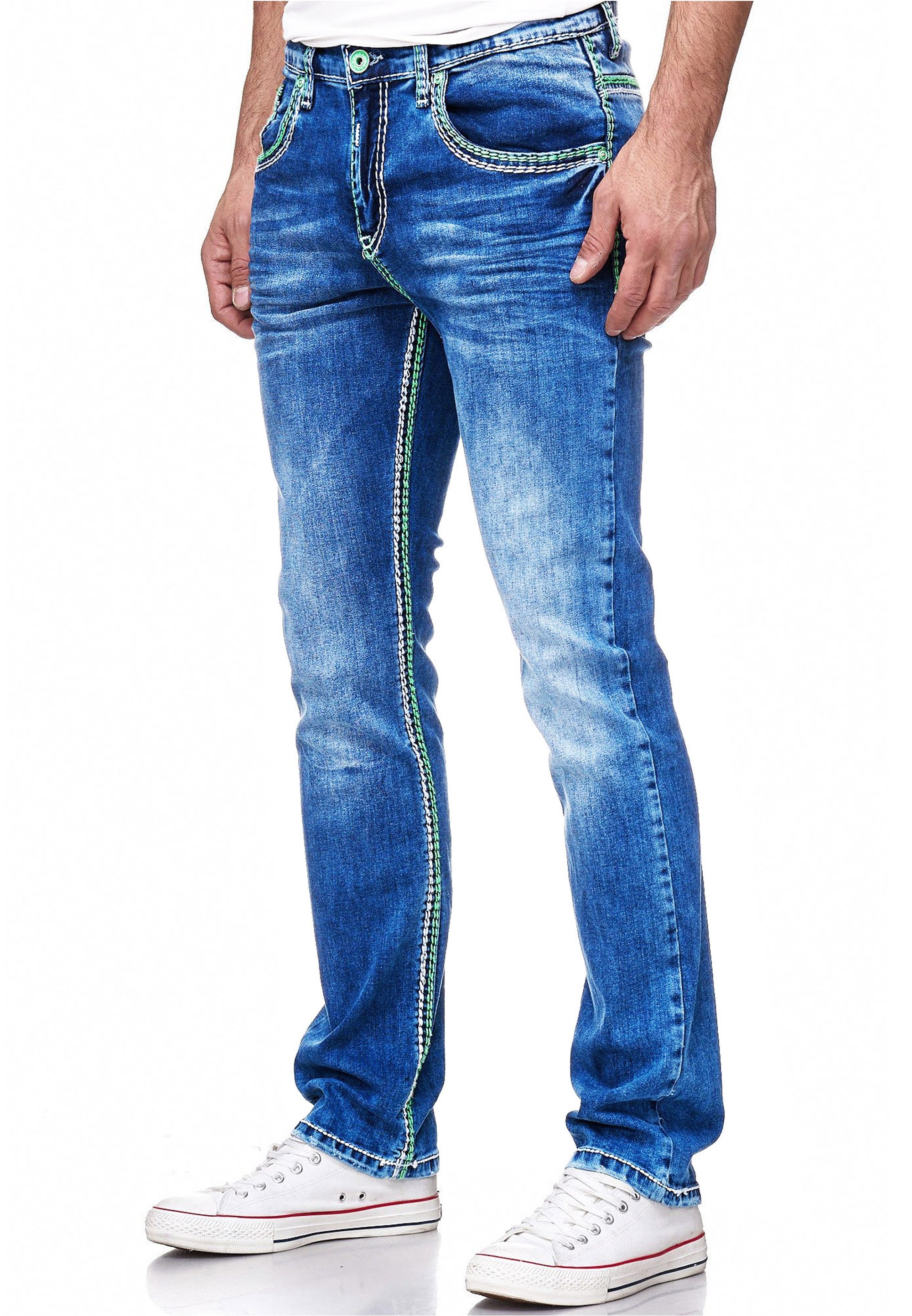 Rusty Neal Straight-Jeans »LEVIN 2«, mit angesagten Ziernähten