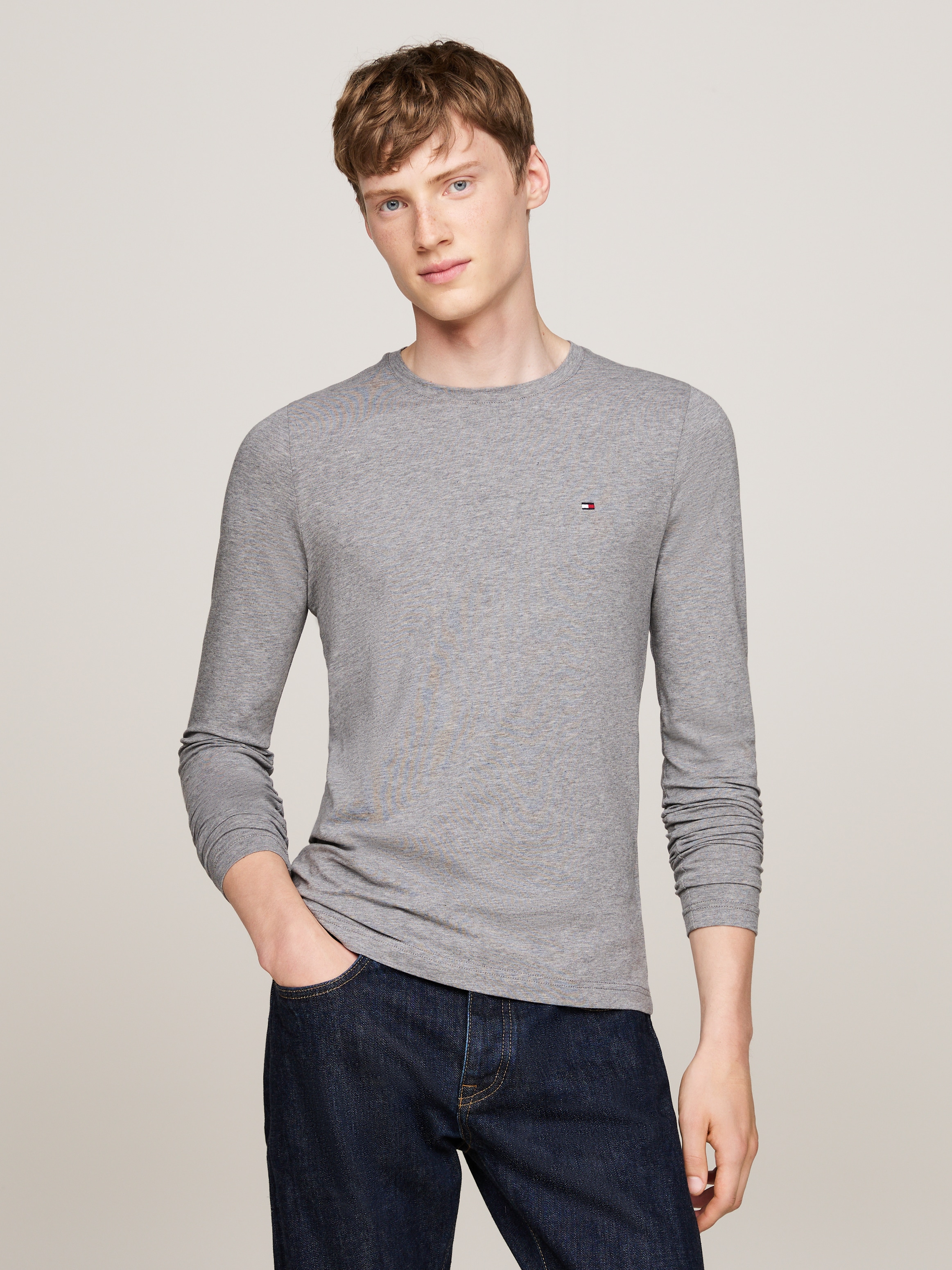 Tommy Hilfiger Rundhalsshirt "STRETCH SLIM FIT LONG SLEEVE TEE", im Streifenlook