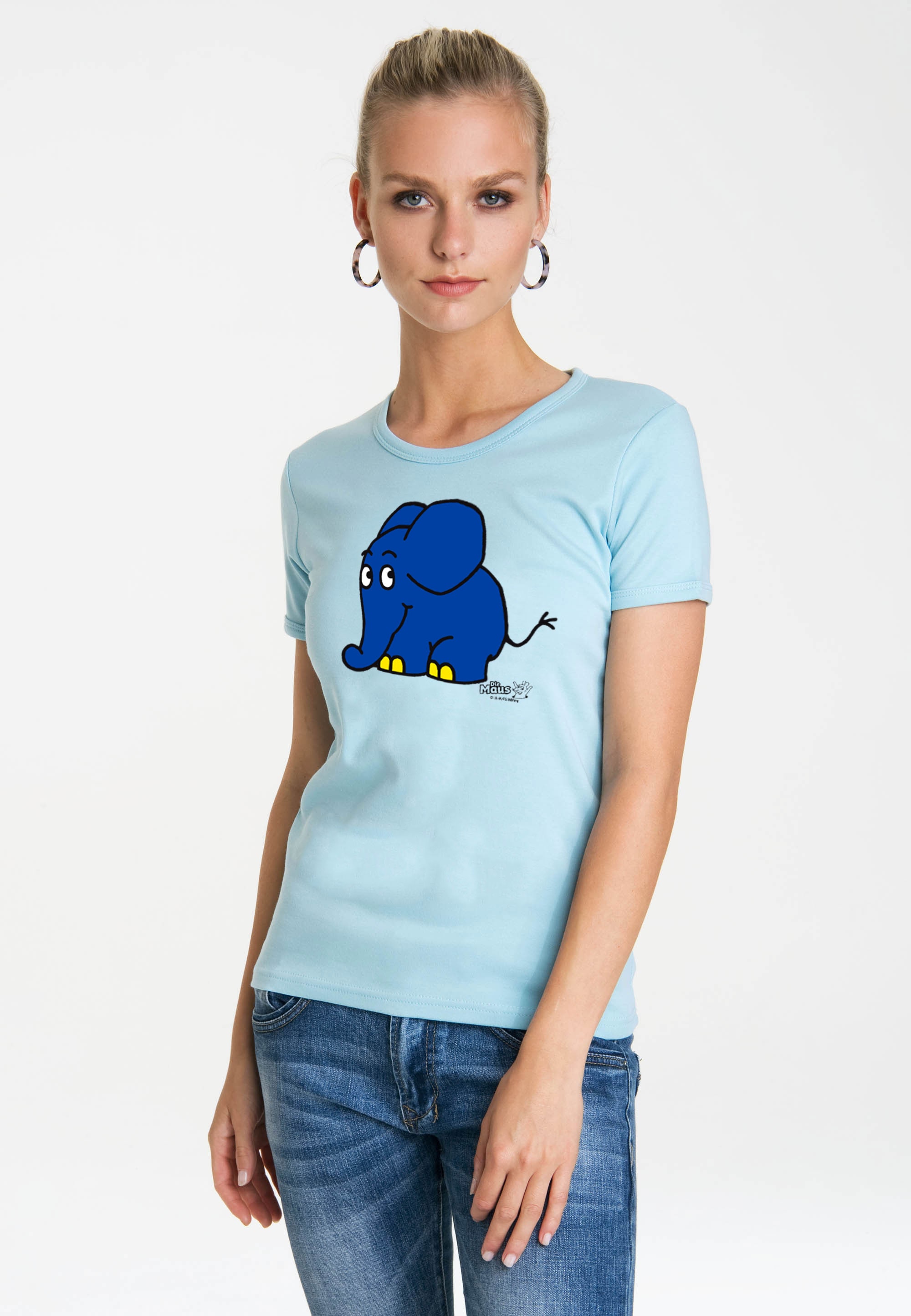 LOGOSHIRT T-Shirt »Sendung mit der Maus - Elefant«, mit coolem Print