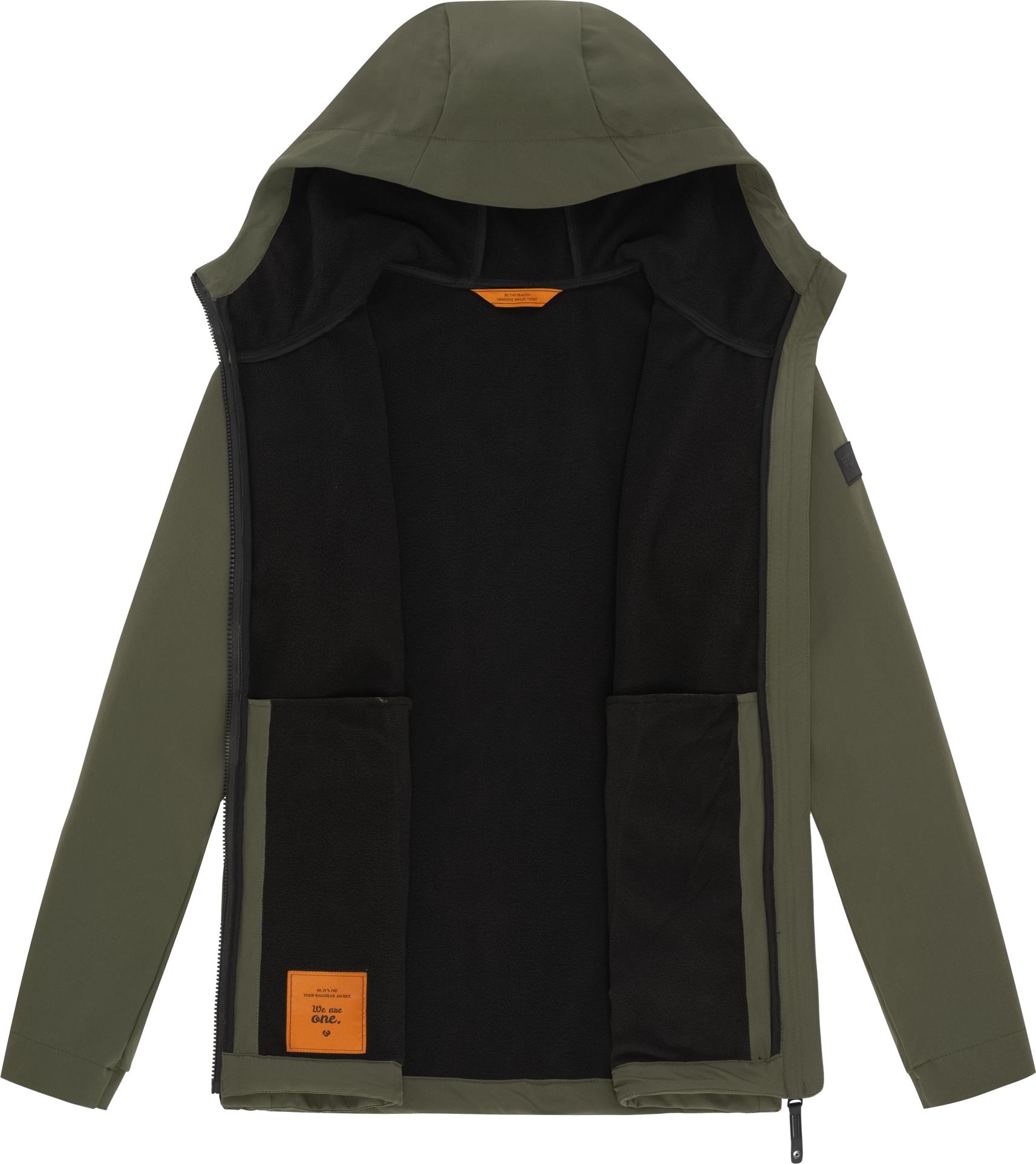Ragwear Softshelljacke »Shellwie Warm«, mit Kapuze, wasserdichte Herren Übergangsjacke mit großer Kapuze