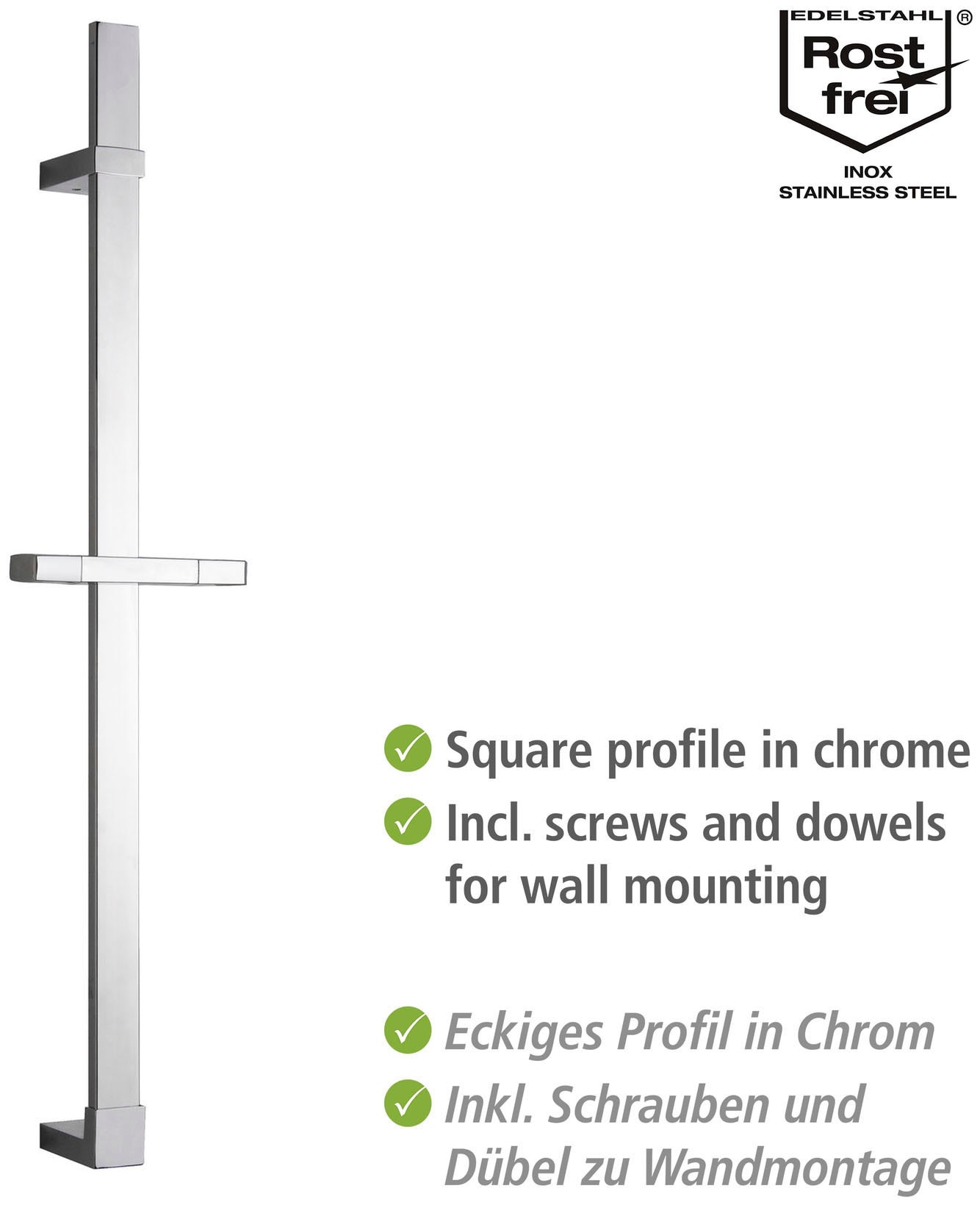 WENKO Duschstange »Design«, Chrom