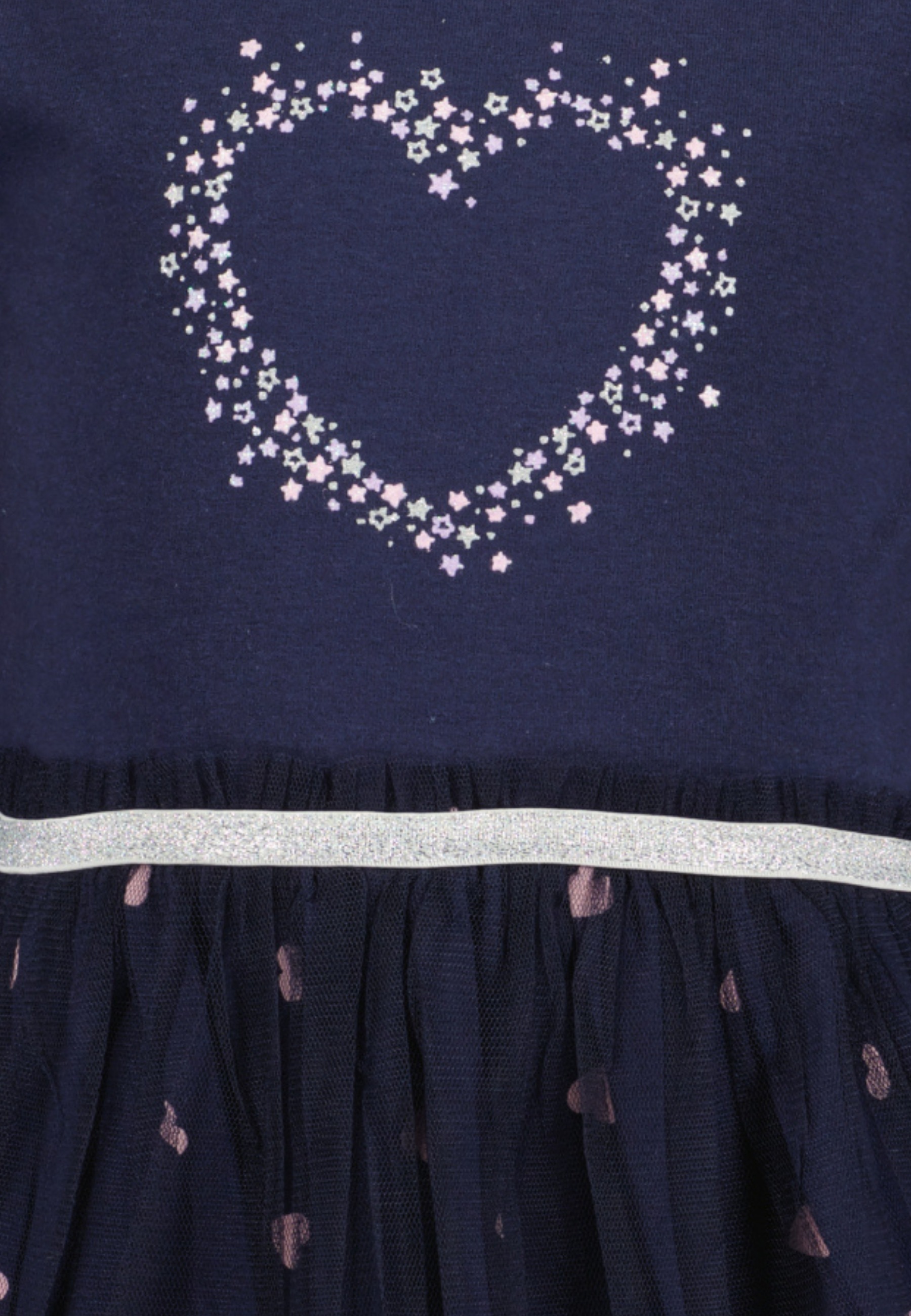 Thumbnail - Blue Seven Jerseykleid mit tollen Herzchen-Prints und aufgesetztem Tüll-Überrock