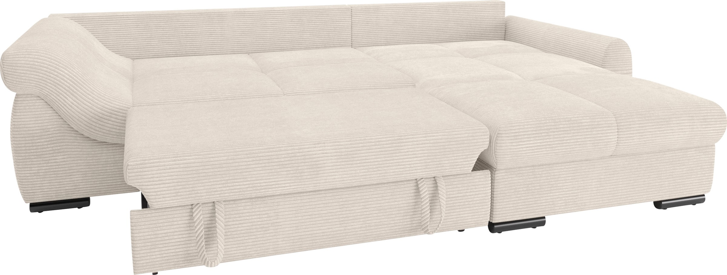 Mr. Couch Ecksofa »Livorno DuraFlex L-Form«, inkl. Hochschläfer-Bettauszug, XL-Bettkasten weiß beschichtet
