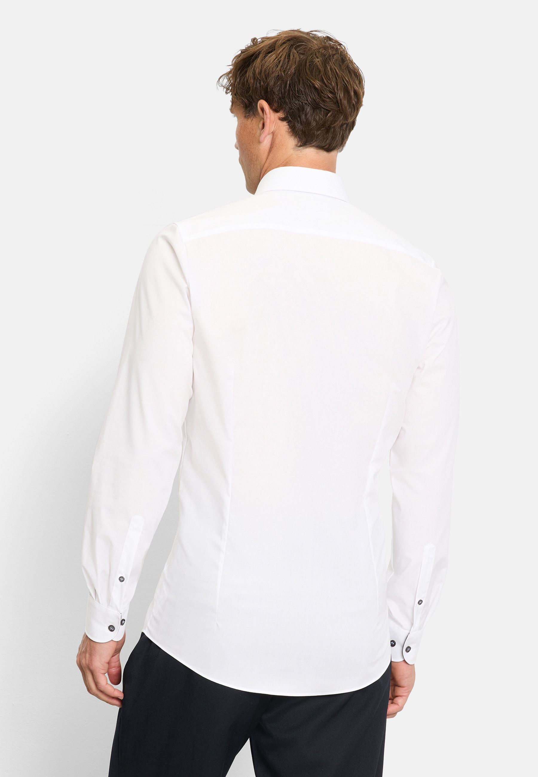 Businesshemd OLYMP "OLYMP Level Five, body fit, Royal Kent mit extra langem Arm", Herren, Gr. 46, Normaler Arm, weiß, 97% Baumwolle, 3% Elastolefin, Hemden 6