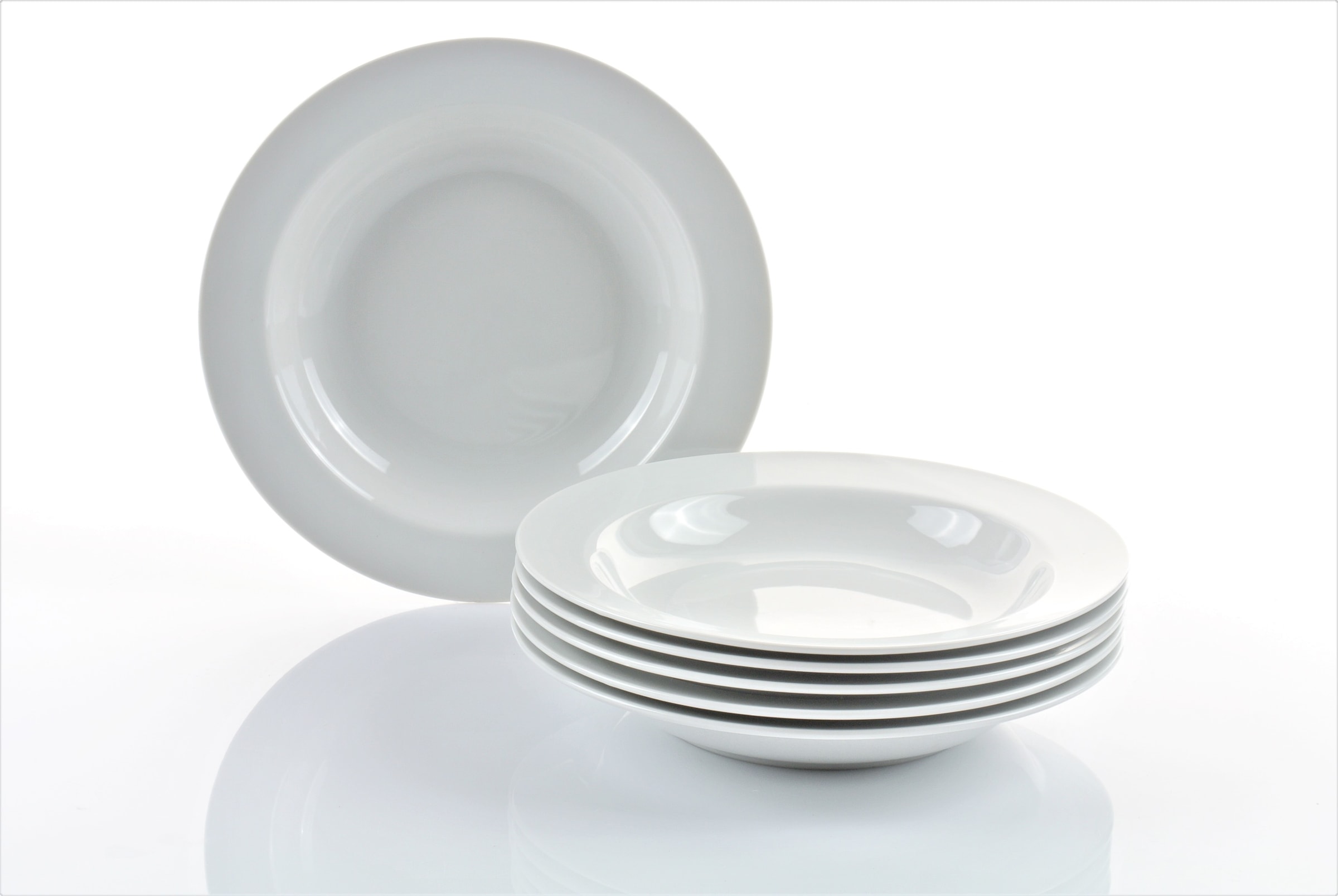 Retsch Arzberg Suppenteller "Teller Set, HEIKE WEISS 21 cm, für 6 Personen, rund Porzellan" Allrounder für jeden Tag - langlebig und universell einsetzbar