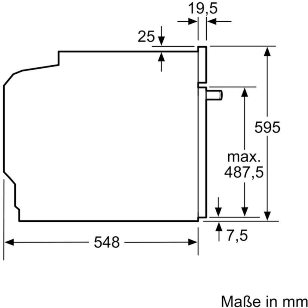 BOSCH Einbaubackofen »HBA533BS1«, 4, HBA533BS1, mit Teleskopauszug nachrüstbar, ecoClean Direct