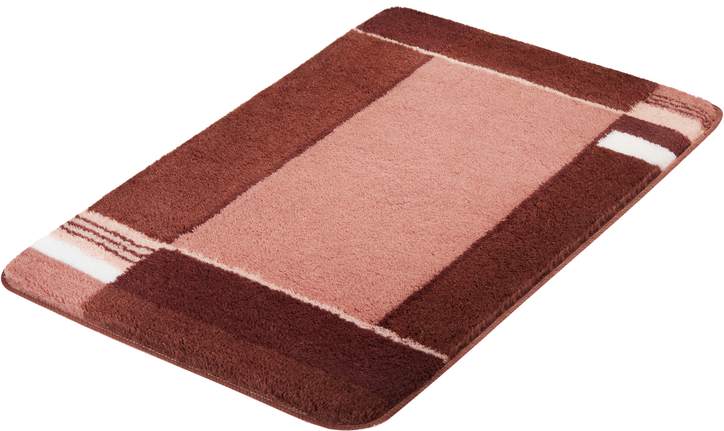 Kleine Wolke Badematte "Padova, Badvorleger, Badezimmer Teppich" Höhe 20 mm rutschhemmend beschichtet fußbodenheizungsgeeignet Badteppich, modernes Design, mit Bordüre, Kundenliebling