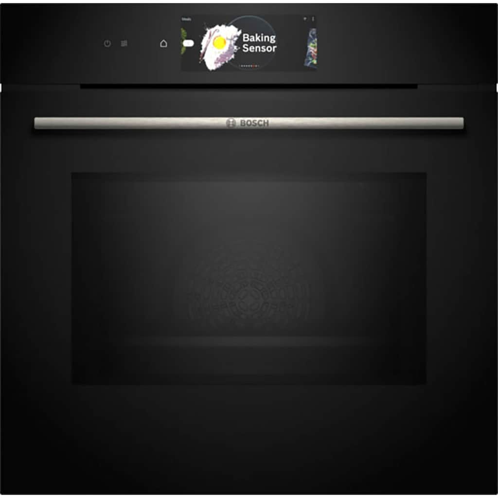 BOSCH Backofen mit Mikrowelle »HMG778NB1«, Serie 8, HMG778NB1, mit 1-fach-Teleskopauszug, Pyrolyse-Selbstreinigung