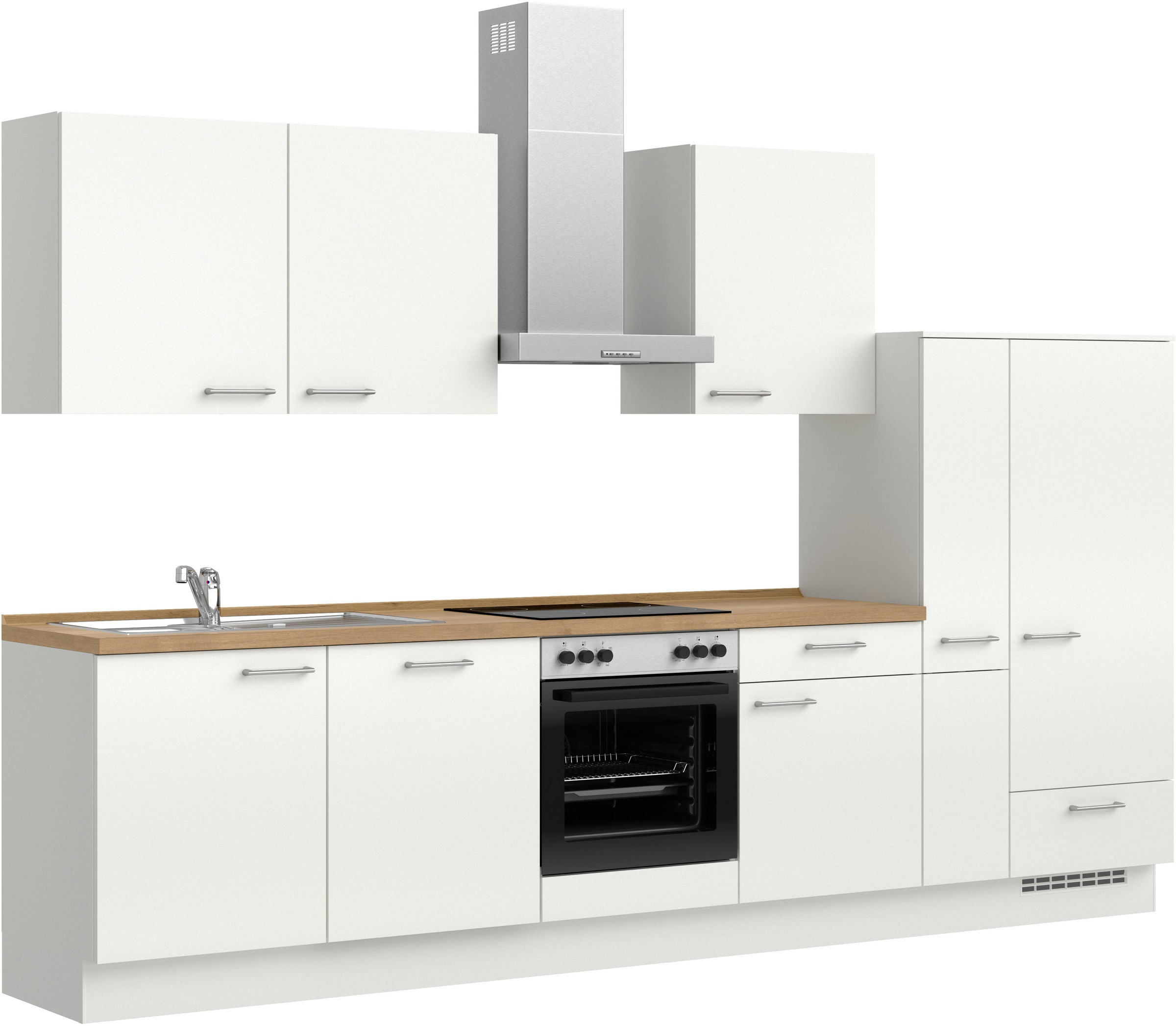 nobilia® Küchenzeile »"Laser I"«, vormontiert, Ausrichtung wählbar, Breite 330 cm, wahlw. mit E-Geräten