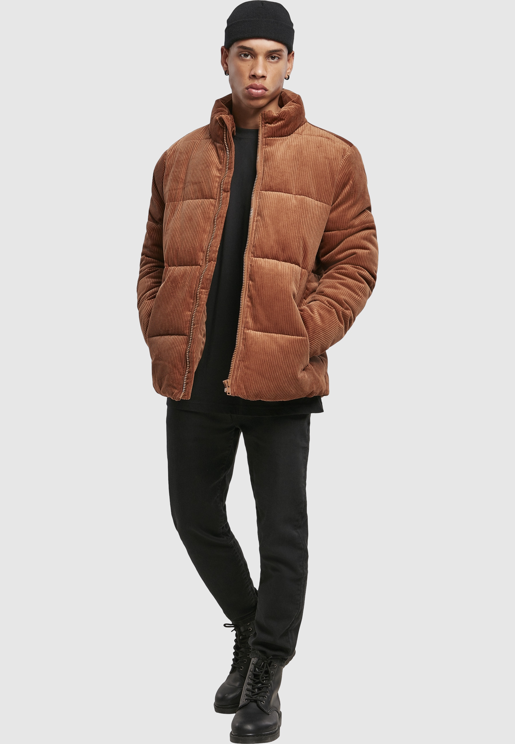 URBAN CLASSICS Winterjacke »Urban Classics Herren Boxy Corduroy Puffer Jacket« 1 Stk. tlg. ohne Kapuze