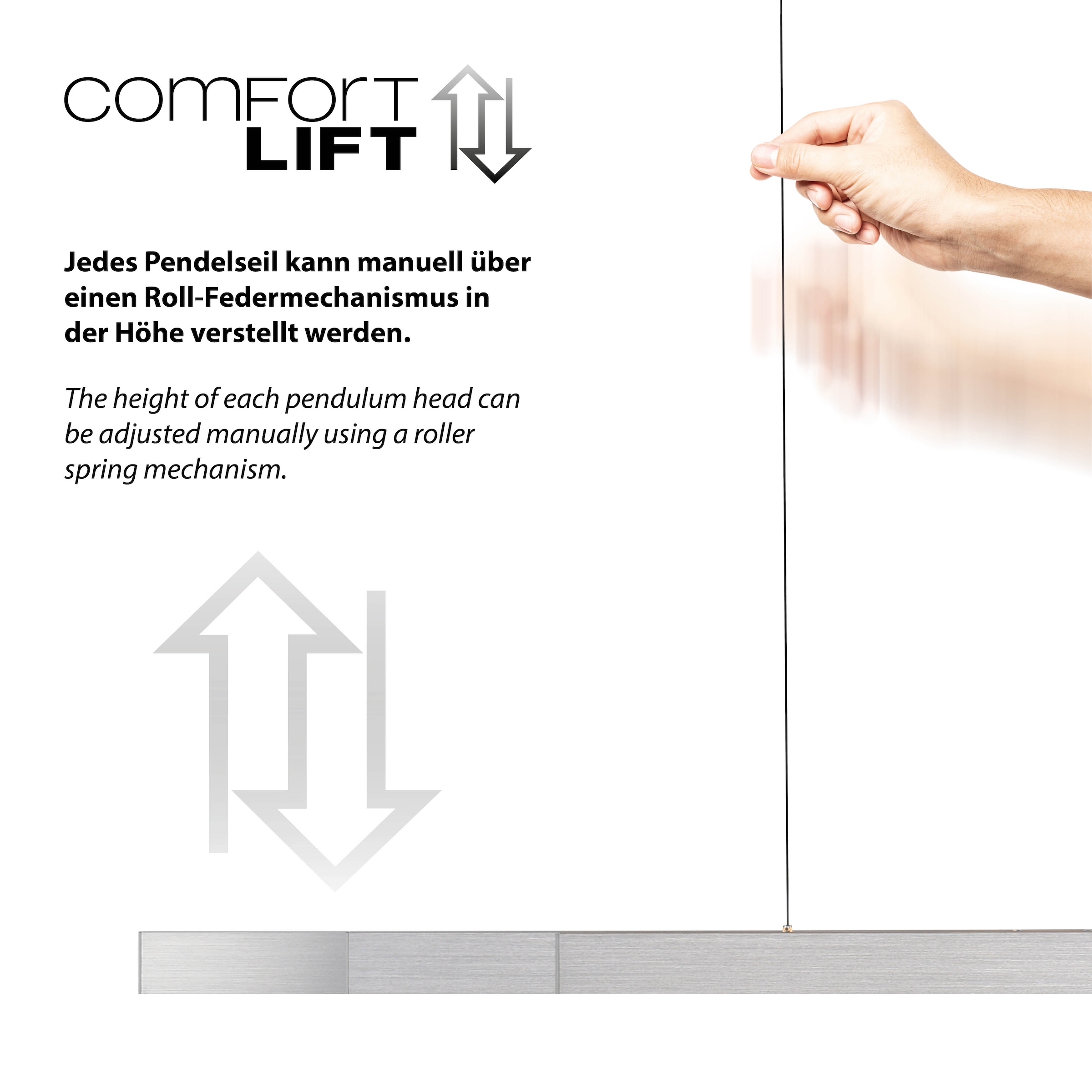 Paul Neuhaus LED Pendelleuchte »Adriana Square« LED-Board 1 Stk. warmweiß - kaltweiß Touchdimmer, CCT 2700-5000K, getrennt schaltbar, Memory, Comfort -Lift