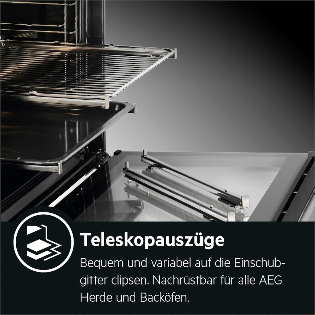 AEG Einbaubackofen »BSE79228BM«, 9000, BSE79228BM, mit Vollauszug, Steam Clean