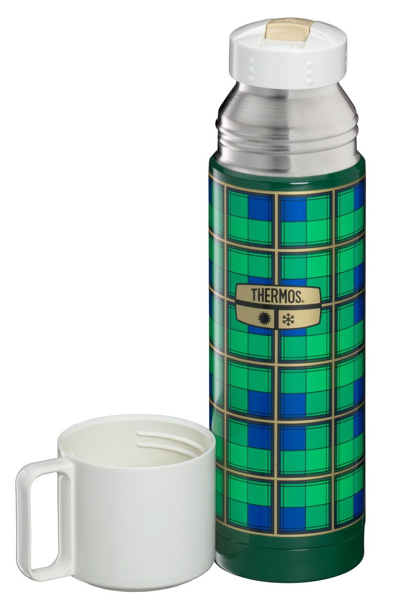 THERMOS Isolierflasche »REVIVAL BEVERAGE BOTTLE, Edelstahlkörper, spülmaschinenfest« 0,5l, 18h heiß & 24h kalt, mit Push Button Lid & Trinkbecher mit Griff