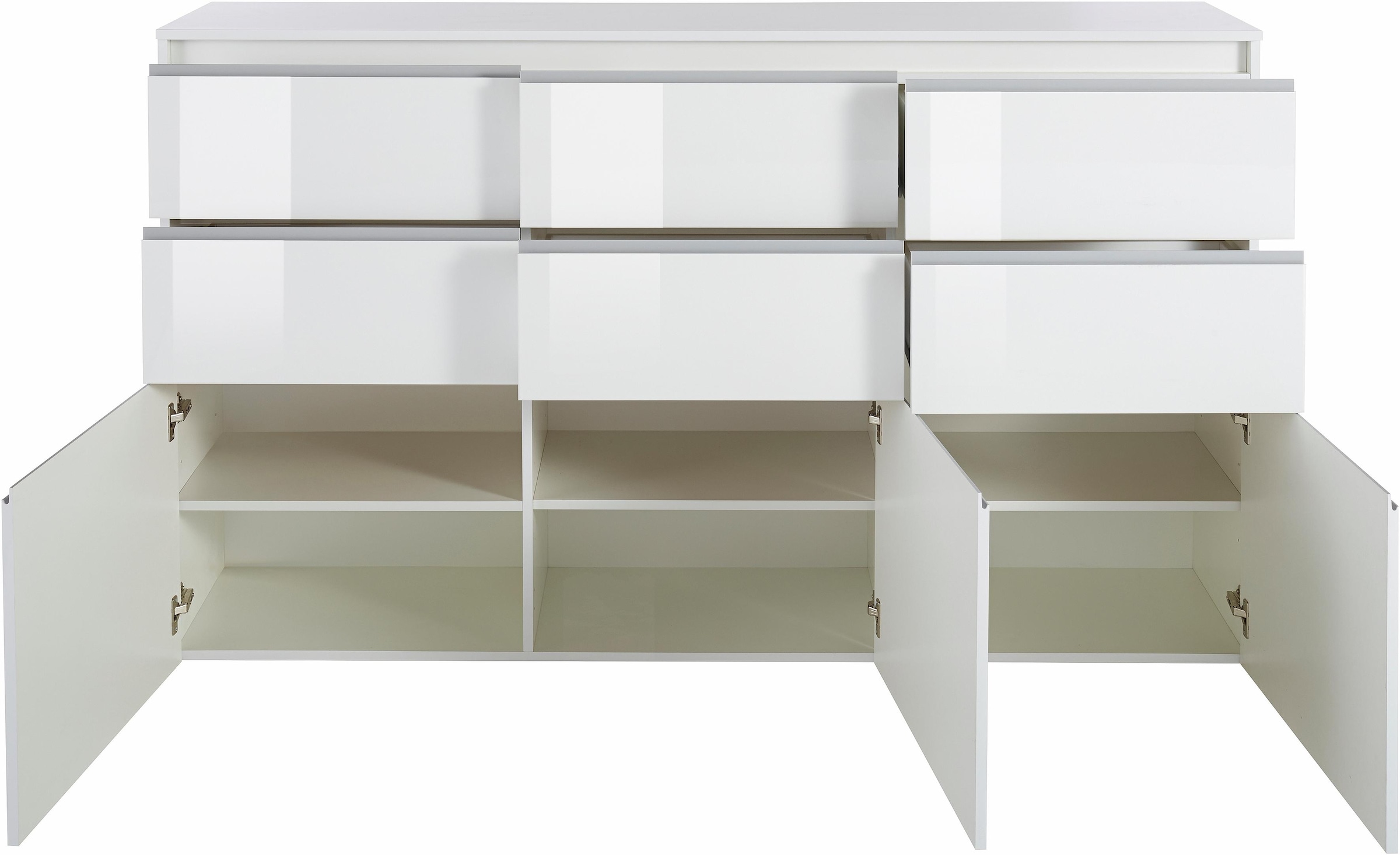 INOSIGN Highboard »Magic, Highboard, Hochschrank, Hochkommode«, mit 3 Türen und 6 Schubkästen, Hochglanz lackiert, Breite 180