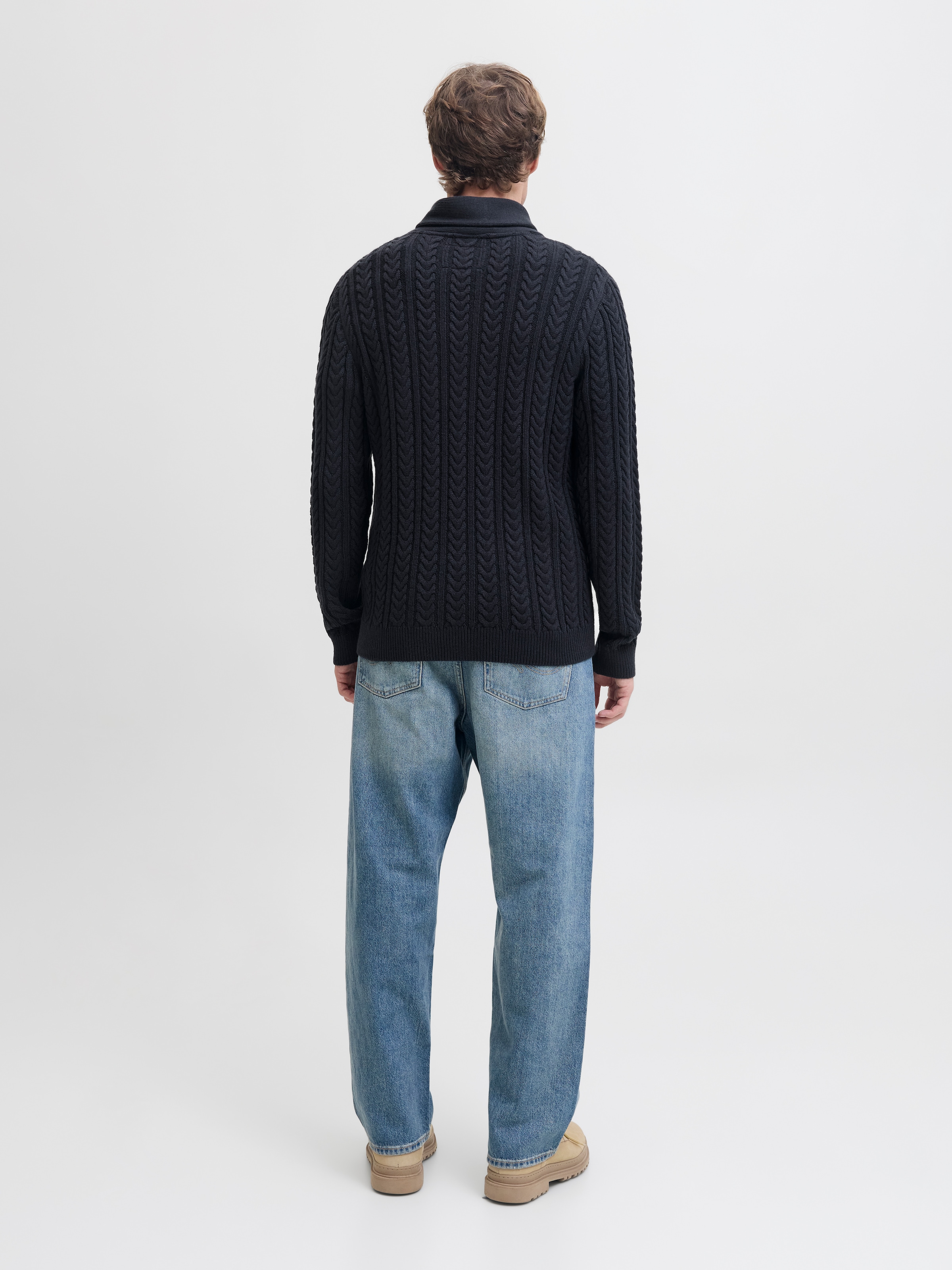 Jack & Jones Strickpullover »JPRBLUSEAN KNIT CABLE SHAWL NECK«