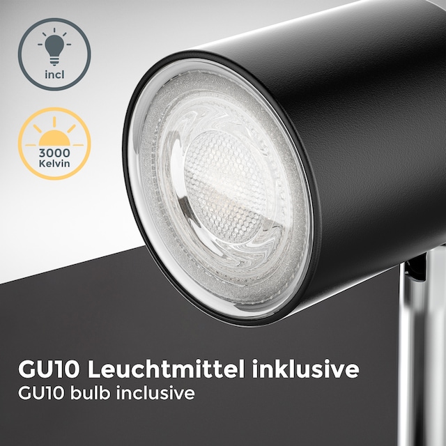 B.K.Licht Klemmleuchte »BK_KL1353 LED Tischleuchte, Inkl. GU10-Leuchtmittel,  Schwenkbar«, 1 flammig-flammig, Schwenkbar, Metall, Schwarz, 3.000K, 400Lm,  Klemmbar bis 3cm, 5W | BAUR