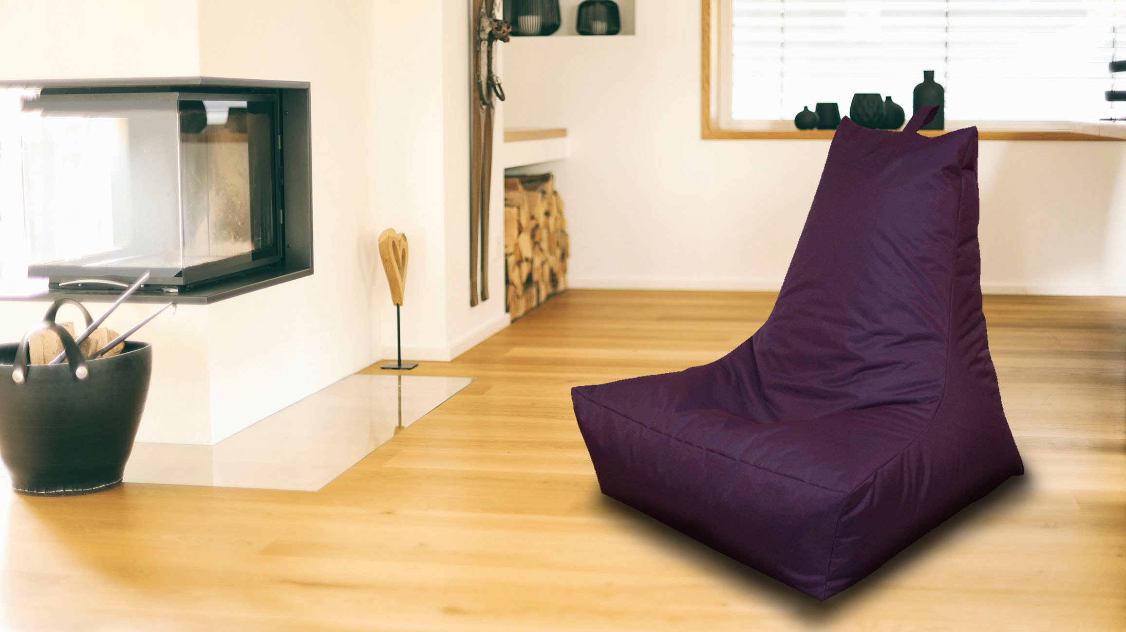 Thumbnail - KiNZLER Sitzsack "Lounge" 1 Stk. tlg. Loungesessel, Uni Farben, mit Rückenlehne, Outdoor geeignet