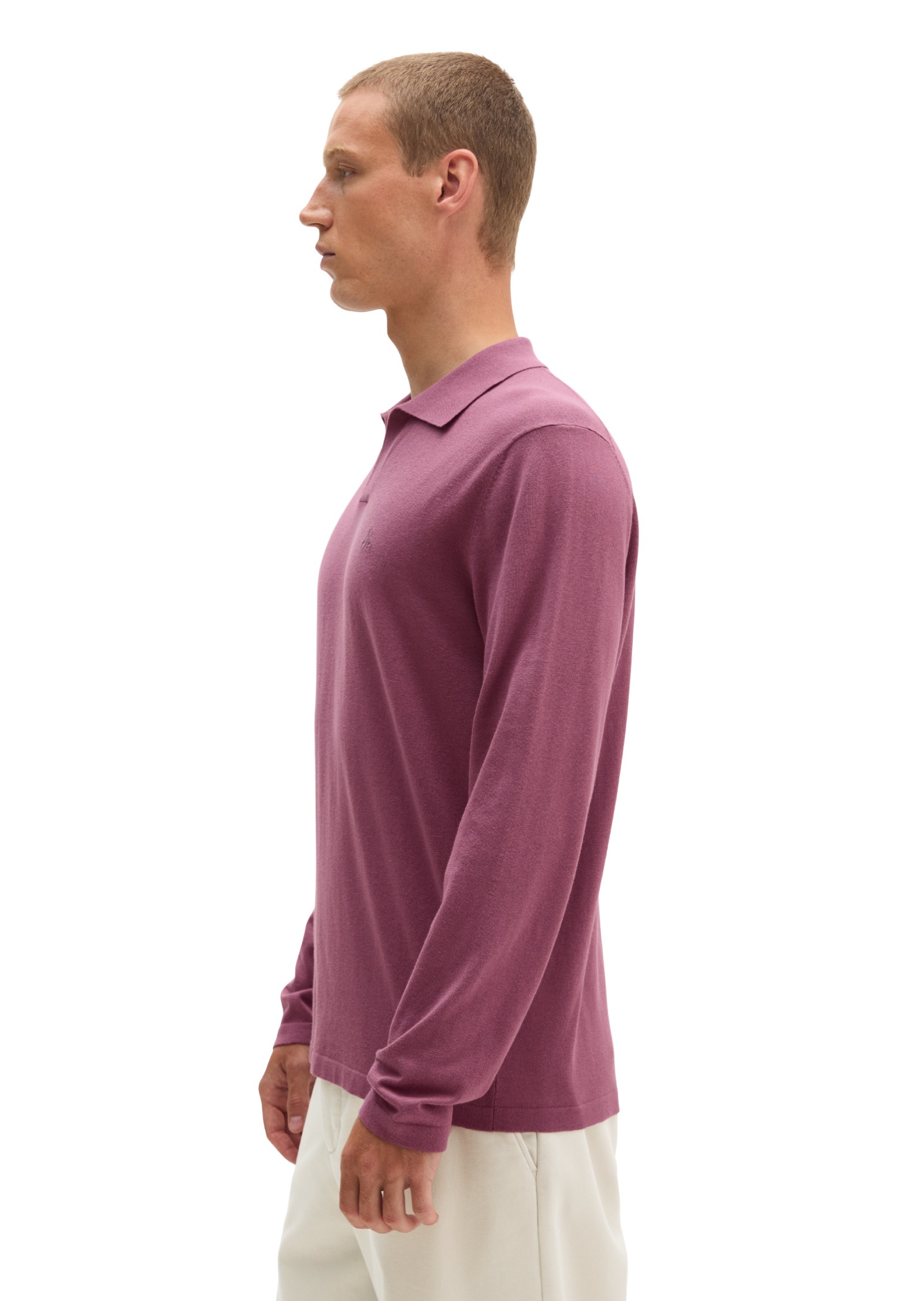 Marc O'Polo Langarm-Poloshirt »aus Bio-Baumwoll-Kaschmir-Mix«