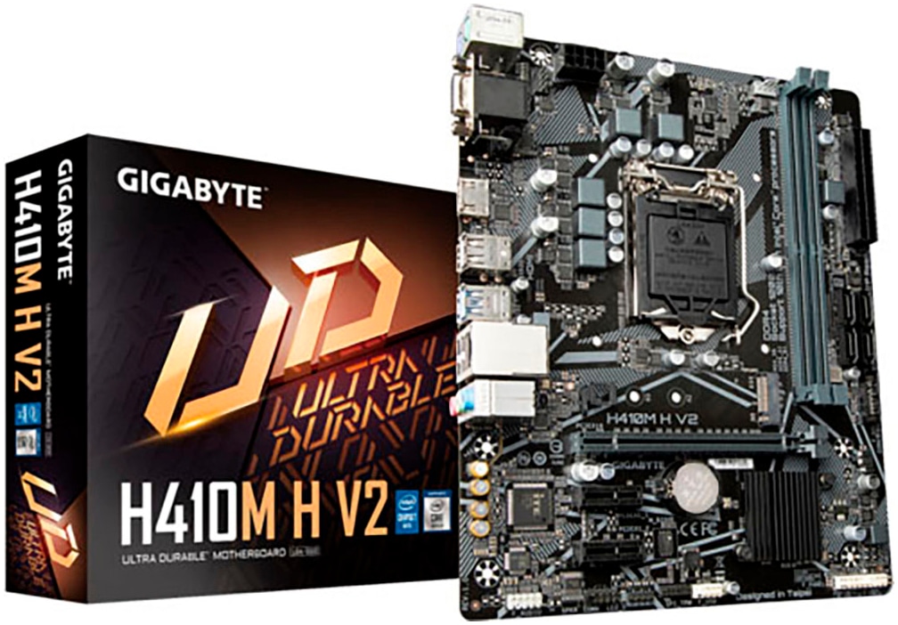 GIGABYTE Mainboard "H410M H V2", B:22,6cm H:3,5cm T:18,5cm, schwarz, Mainboards