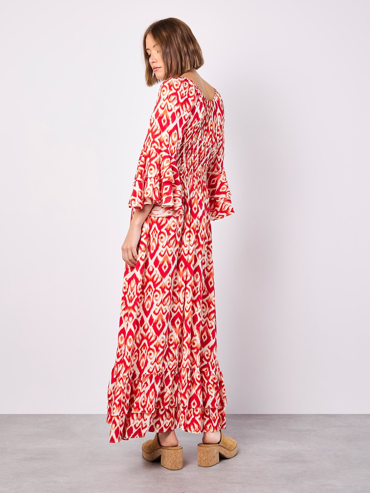Apricot Maxikleid »Swirl Smock Maxikleid« mit Rüschenärmeln