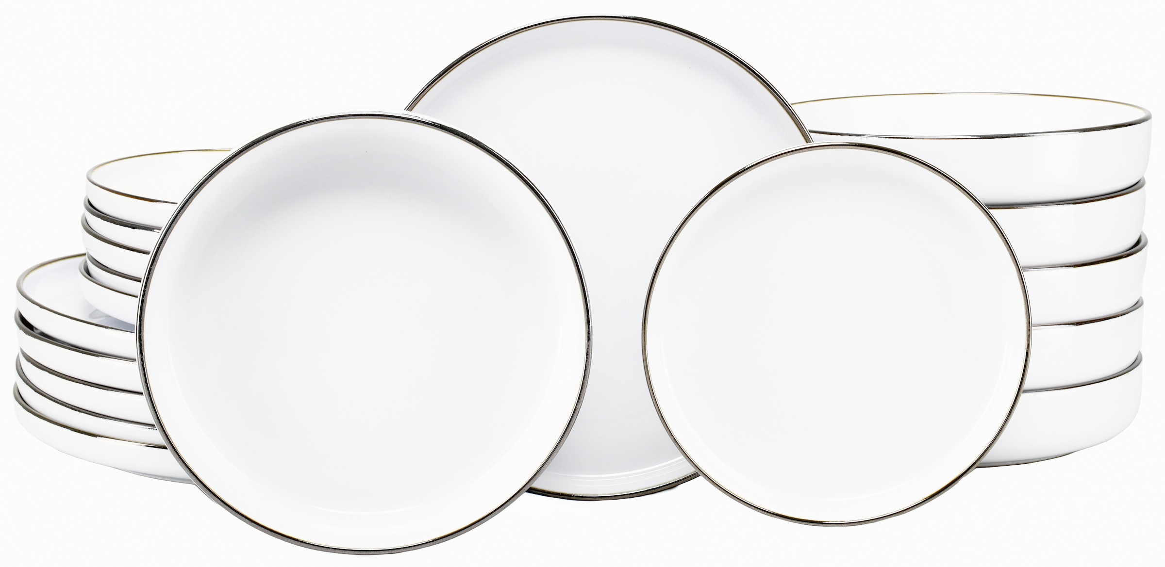 CreaTable Teller-Set "Nordic Festive, Service 18-tlg." Teller Set, Minimalistisches Design, Dezente goldene Akzente