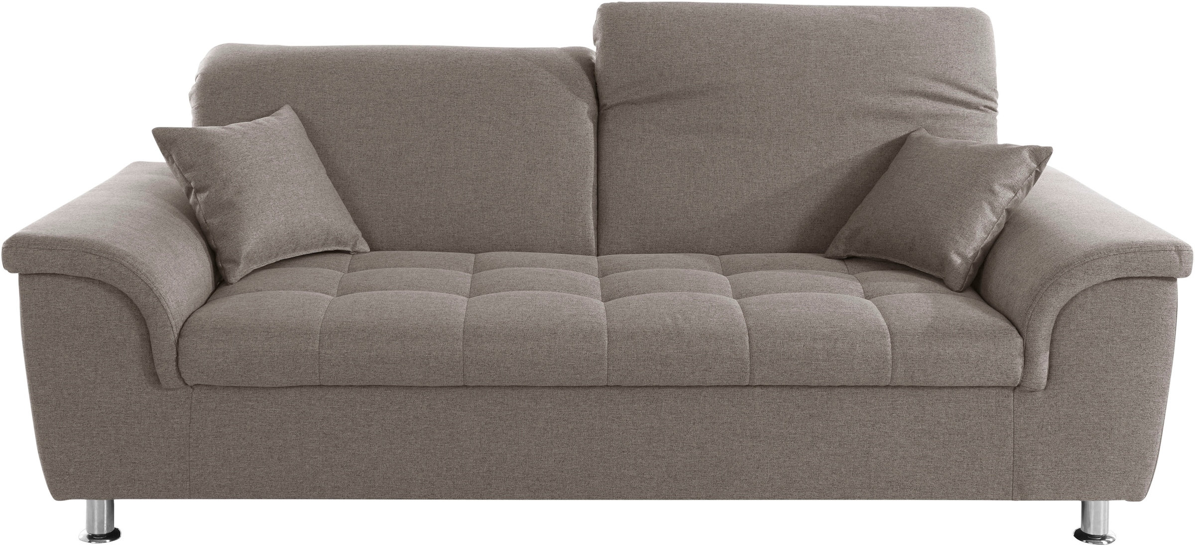 DOMO collection 2,5-Sitzer »Franzi, zeitlos und elegant, moderne Sitzheftung«, wahlweise mit Kopfteilverstellung, inklusive Zierkissen