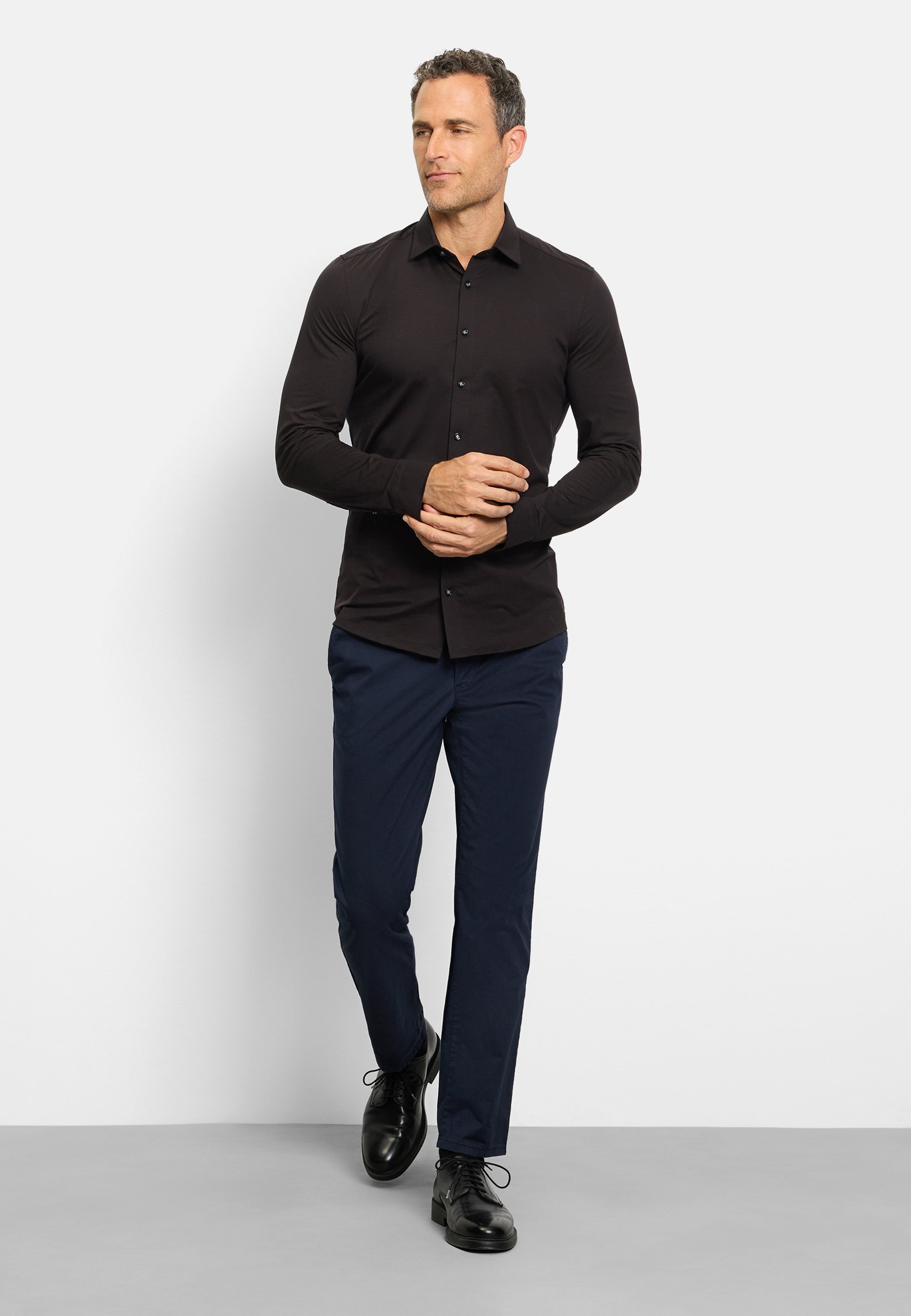 OLYMP No. Six 24/Seven Super Slim Shirt Black Size 38 2