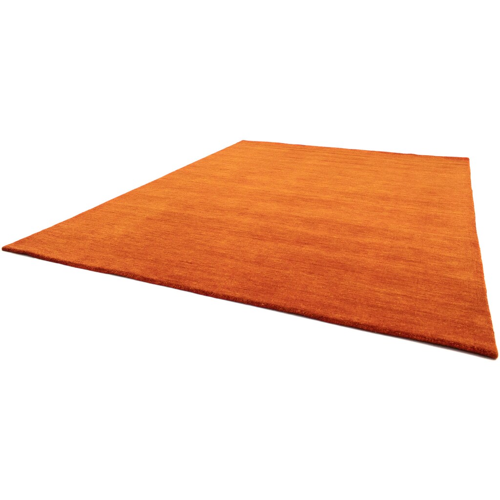 morgenland Wollteppich »Einfarbig Rosso 160 x 90 cm«, rechteckig