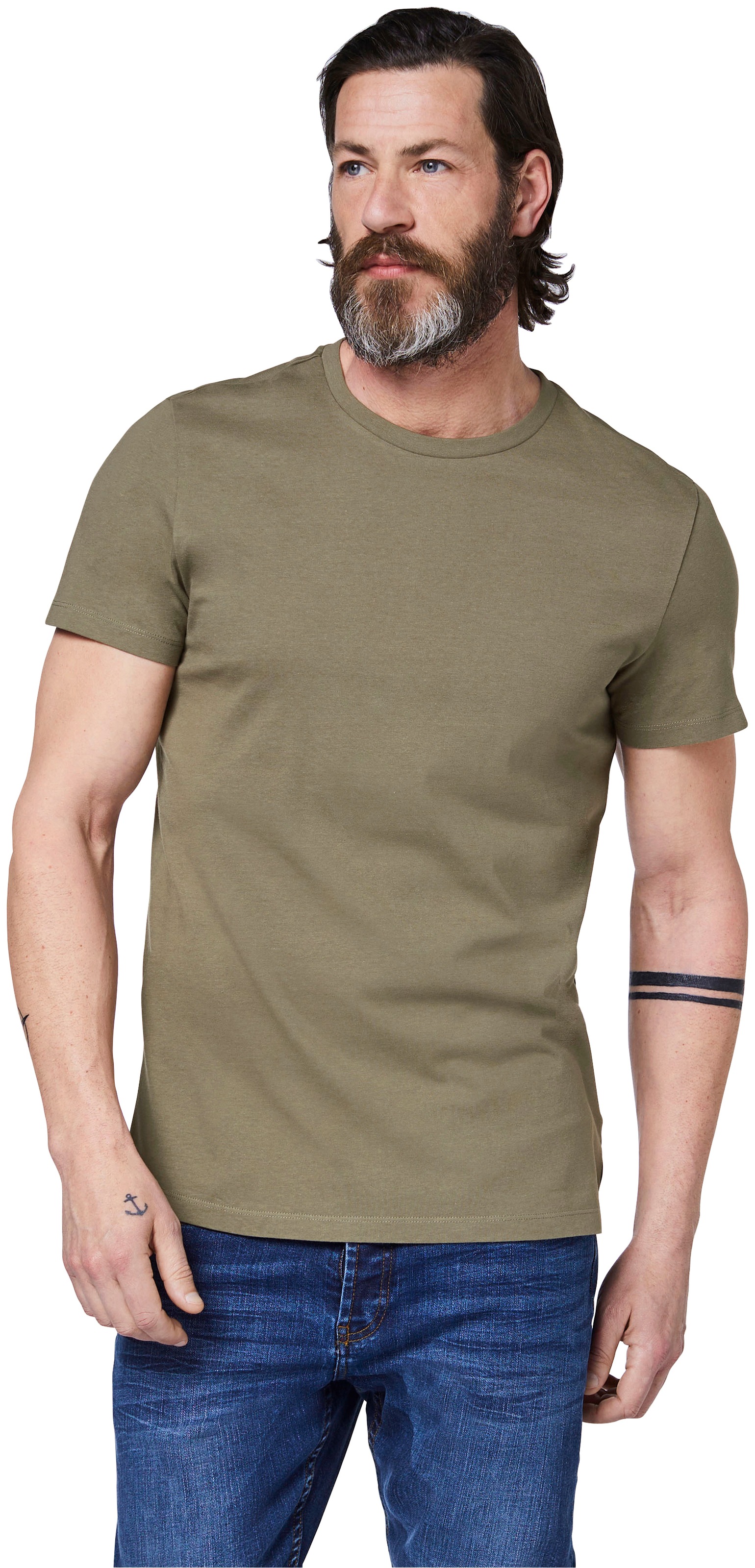 Black Friday GARDENA T-Shirt »Dusty Olive«, unifarben | BAUR