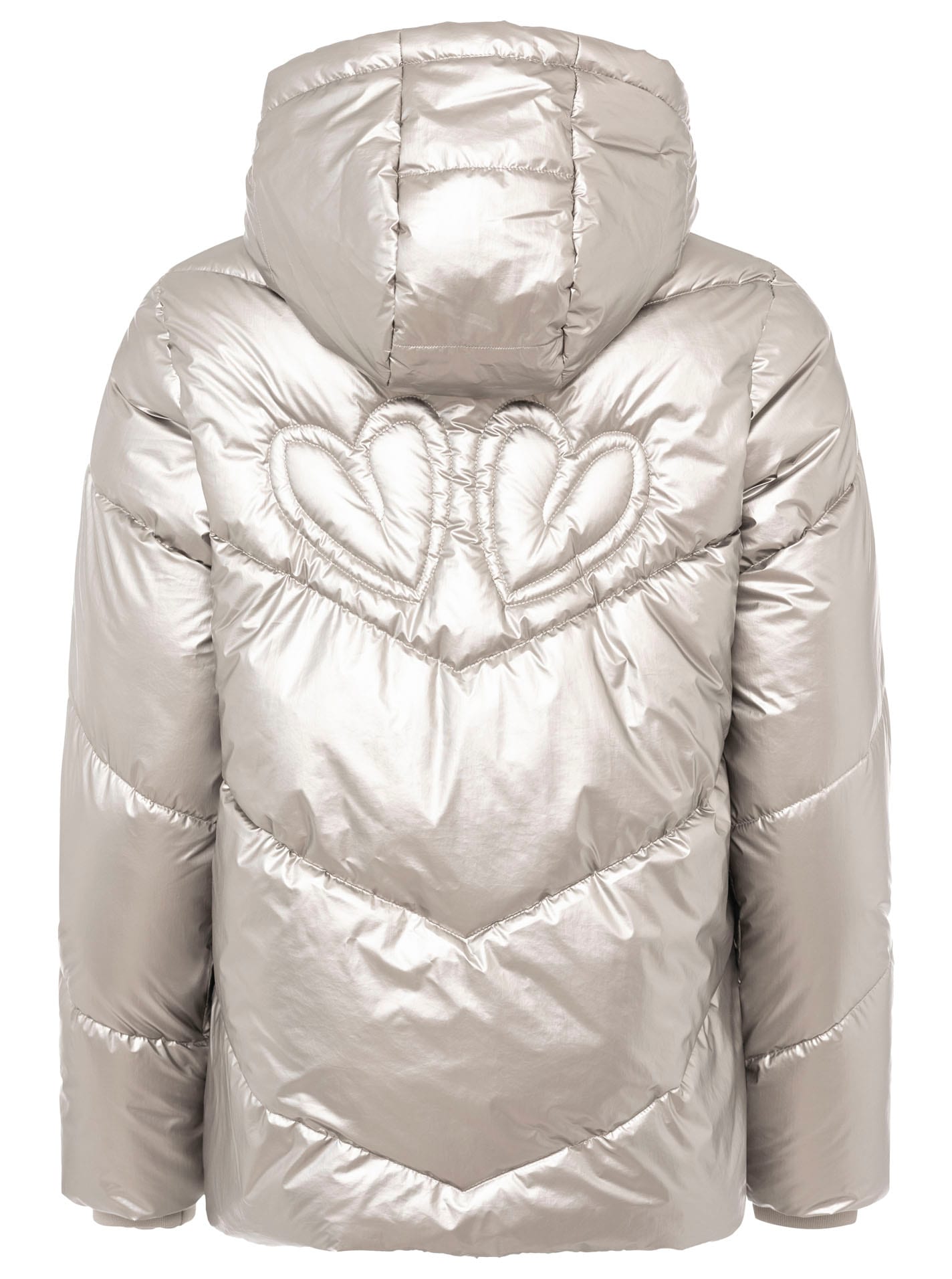 Zwillingsherz Steppjacke »"Zwillingsherz"«, mit Kapuze, glänzend, Kapuze, Herzchen-Prägung am Rücken