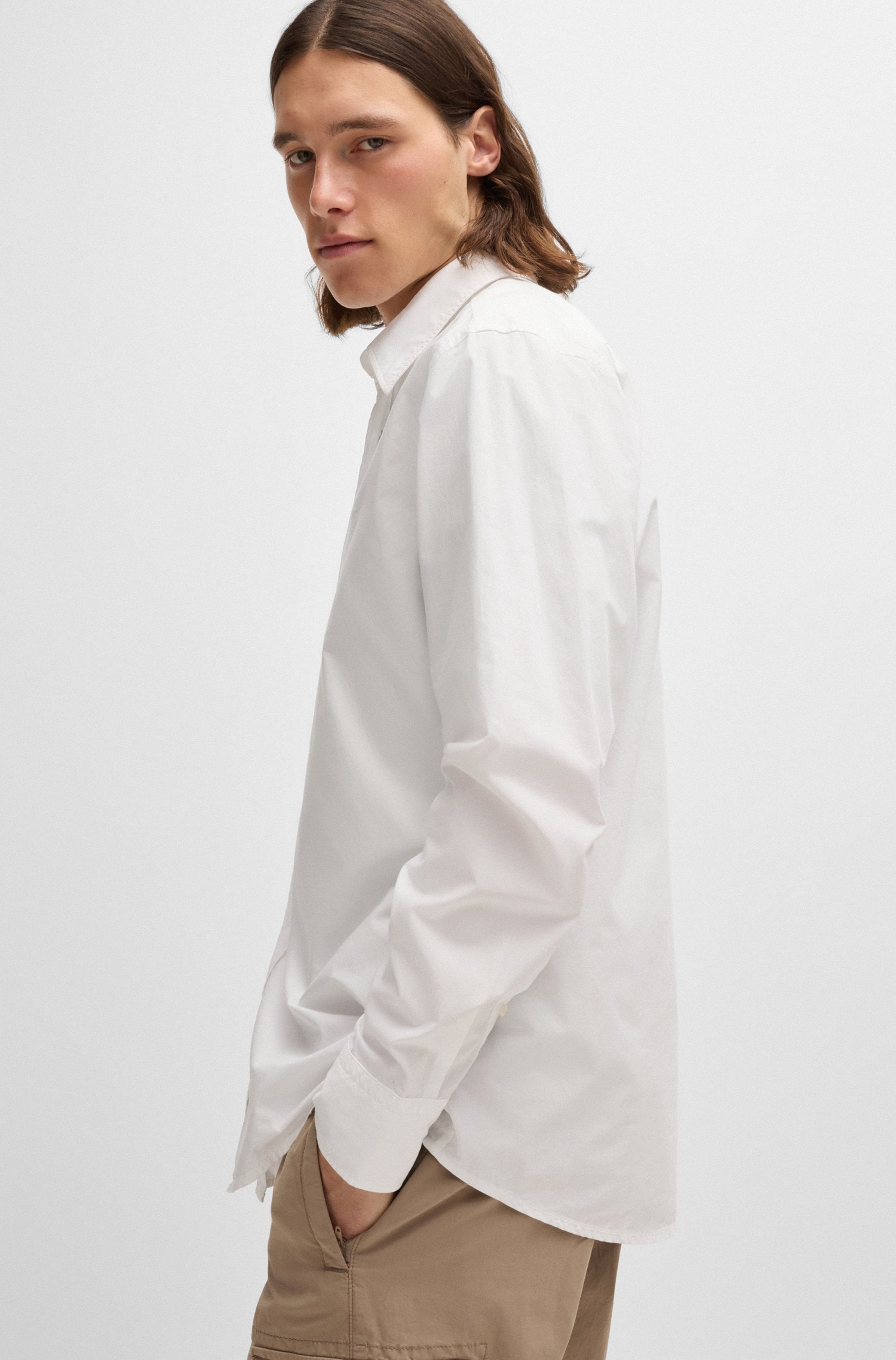 BOSS ORANGE Langarmhemd »Relegant«, mit BOSS Stickerei