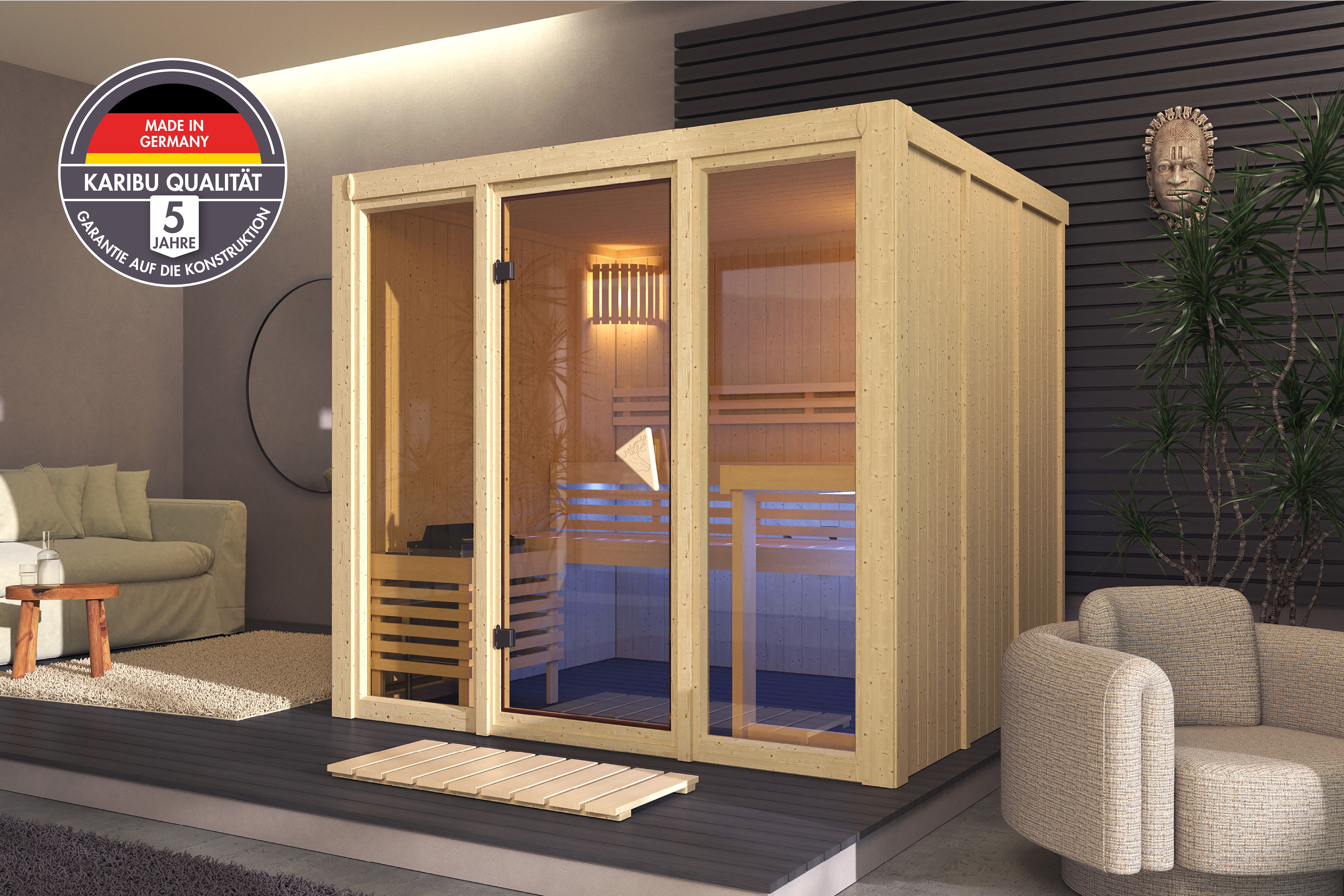 Karibu Sauna "Alani 4" verschiedene Varianten