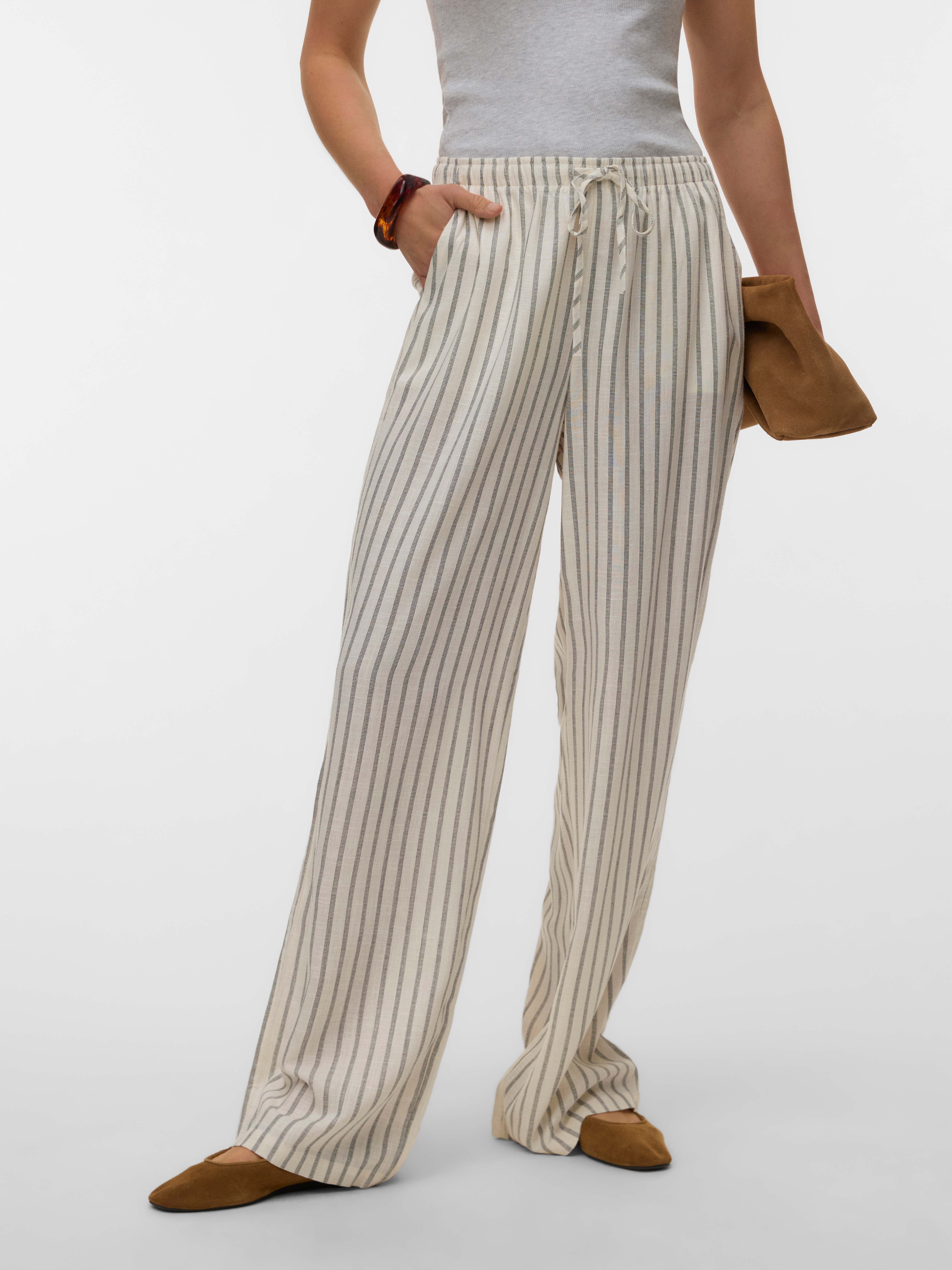 Vero Moda Schlupfhose "VMROSIE MW WIDE PANT NOOS" Viskosemischung, oversize