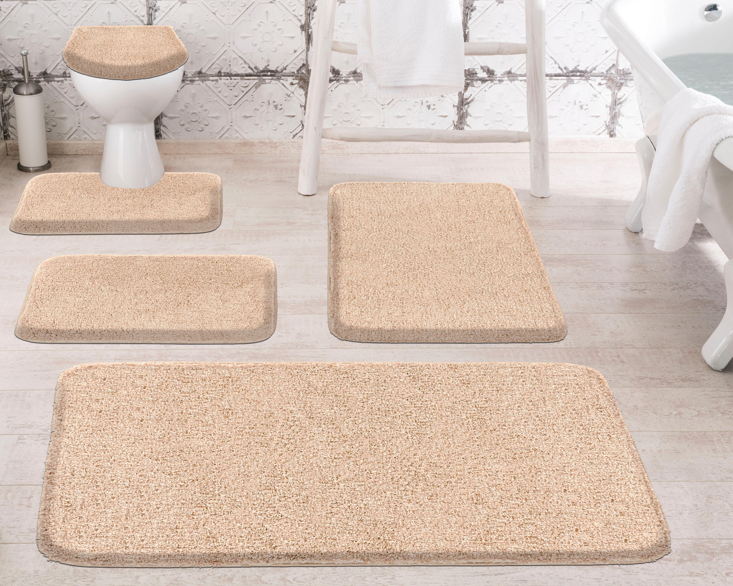 Grund Badematte »Melange«, rutschhemmend beschichtet, fußbodenheizungsgeeignet, besonders dichter Flor