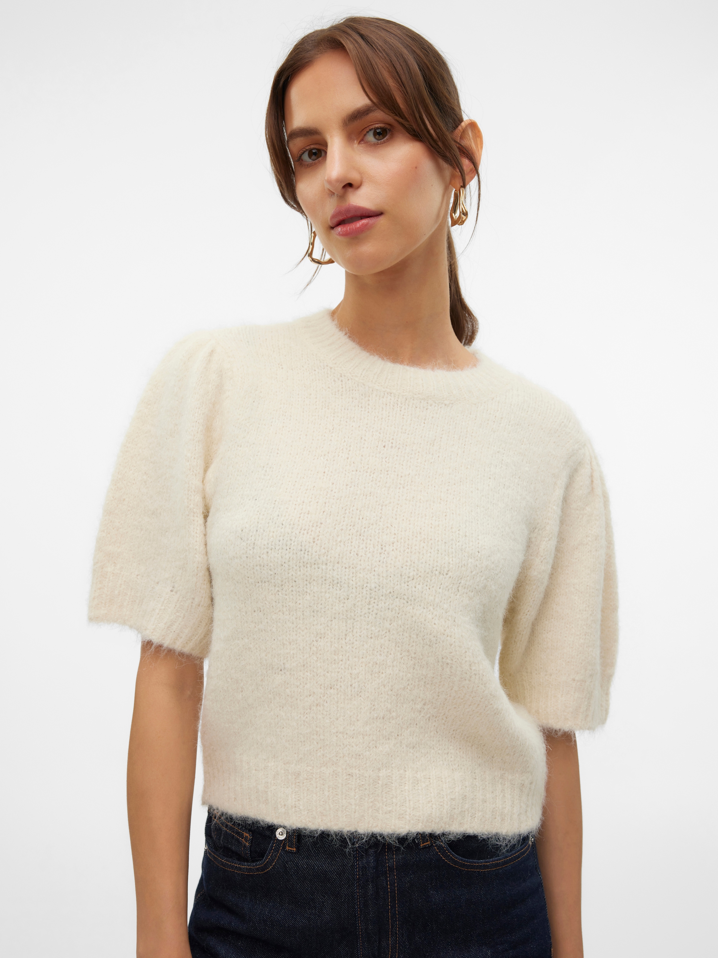 Vero Moda Strickpullover "VMNOVAH SS O-NECK PUFF PULLOVER GA NOOS" günstig online kaufen