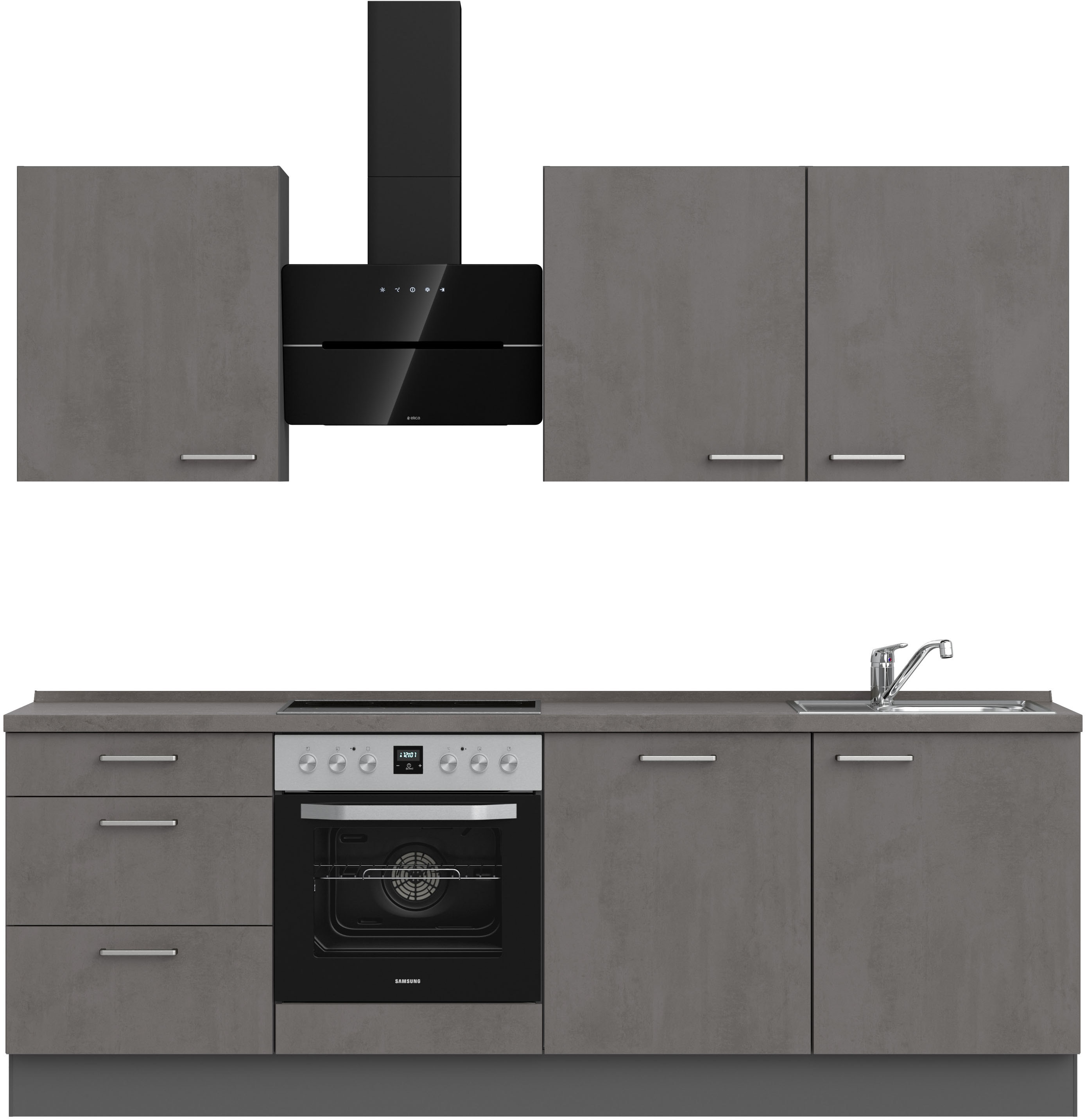 nobilia ""Riva II", NEU: individuell anpassbar mit gratis Profi-Beratung" vormontiert, Breite 240 cm, Ausrichtung wählbar, wahlw. mit E-Geräten