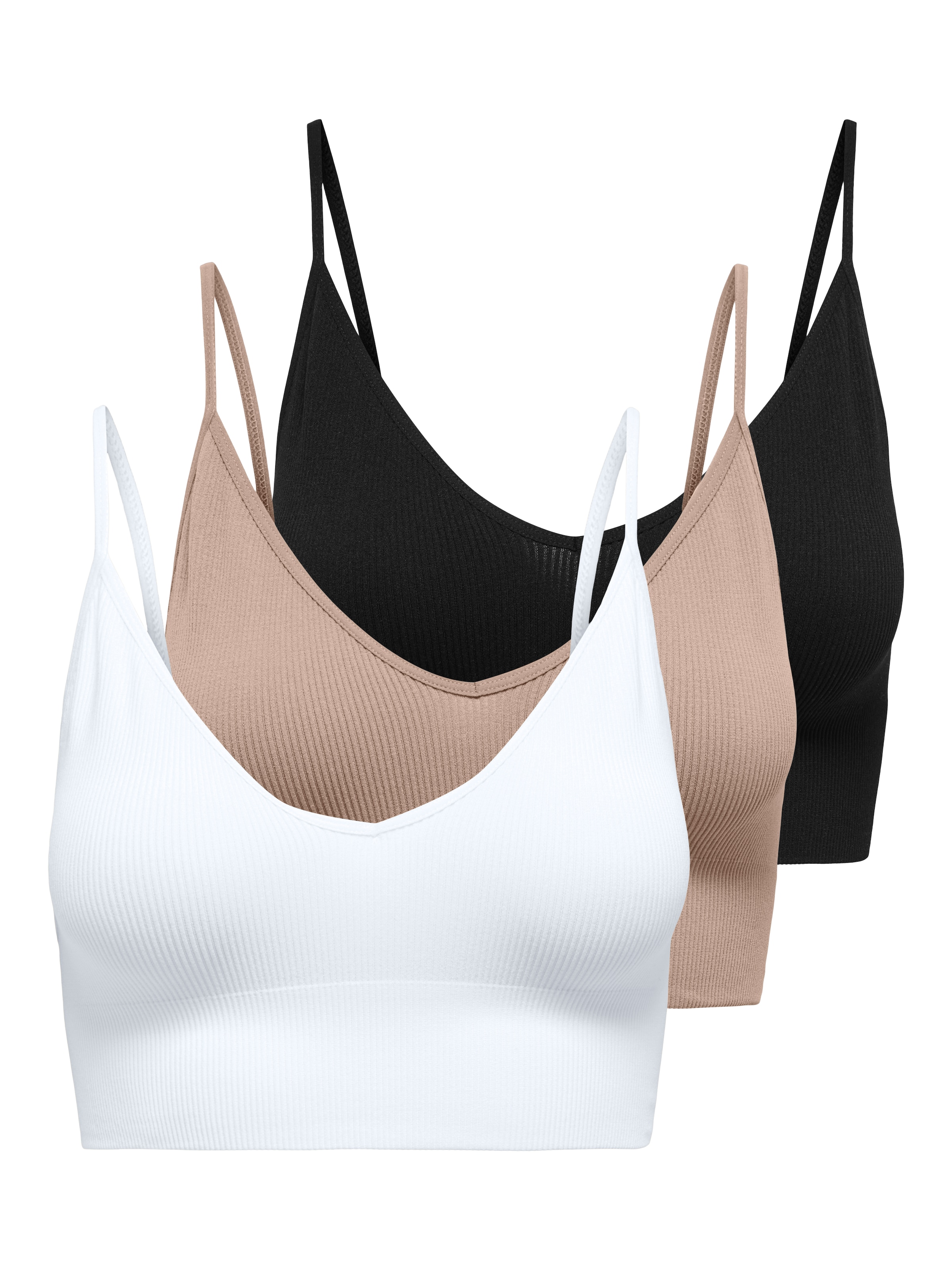 Bustier »ONLVICKY RIB S-L V-NECK 3-PACK TOP NOOS«