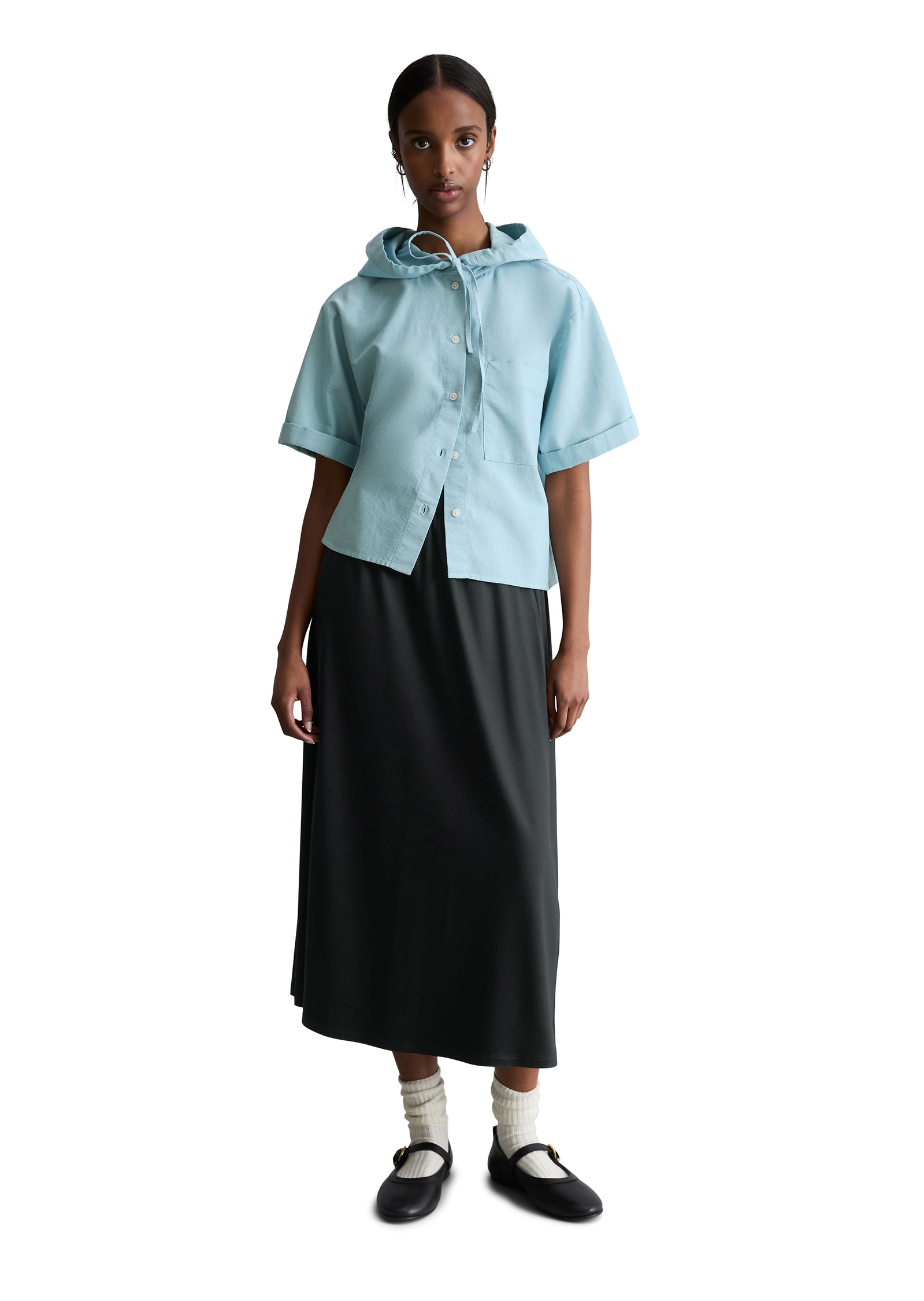 Marc O'Polo DENIM Kurzarmbluse »aus Organic Cotton Oxford«