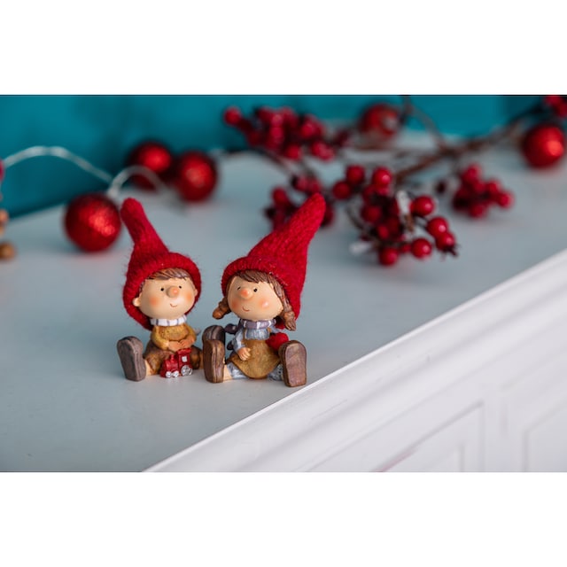 Myflair Möbel & Accessoires Weihnachtsfigur »Weihnachtsdeko«,  Wichtelpärchen, Höhe ca. 11 cm kaufen | BAUR