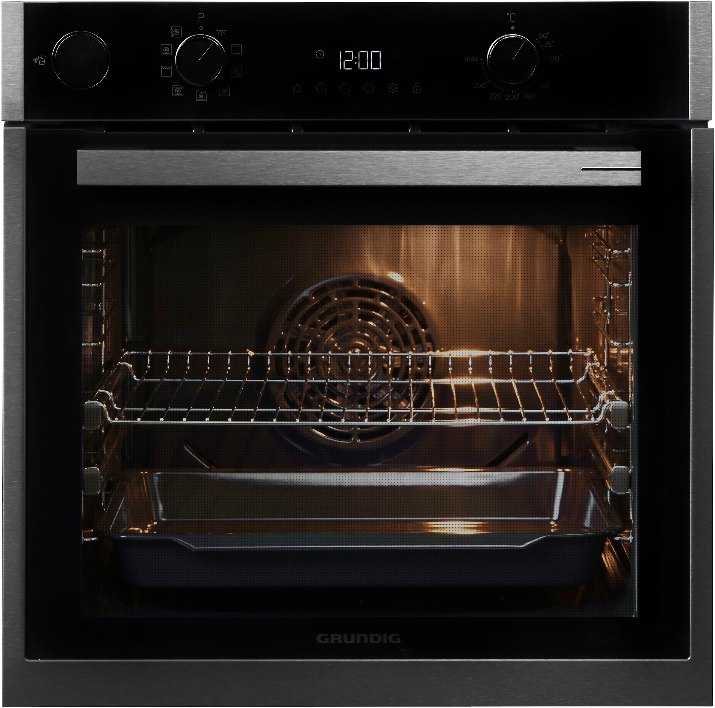 Grundig Einbaubackofen "GEBD19300DX" mit 2-fach-Teleskopauszug mit Steam Cl günstig online kaufen